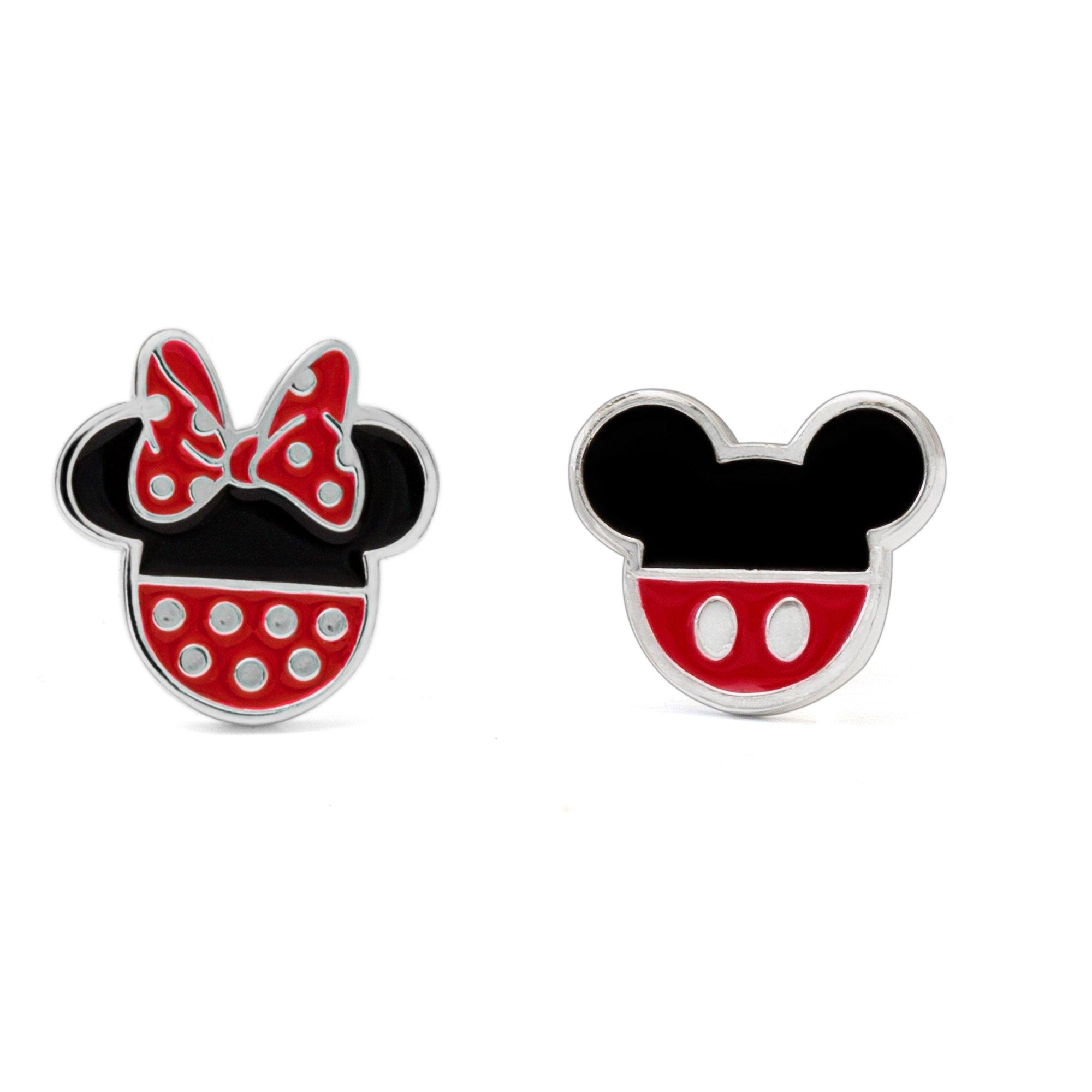 Silver - Disney - Disney Mickey & Minnie silver plated stud earrings - 1