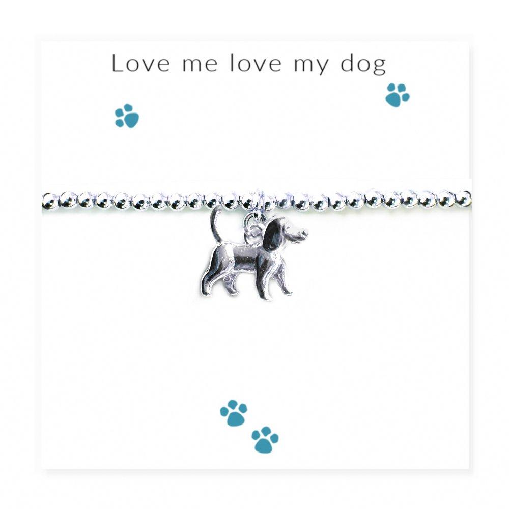 Silver - Aye Do Gifts - Love Me Love My Dog Bracelet & Message Card 800-CD - 1