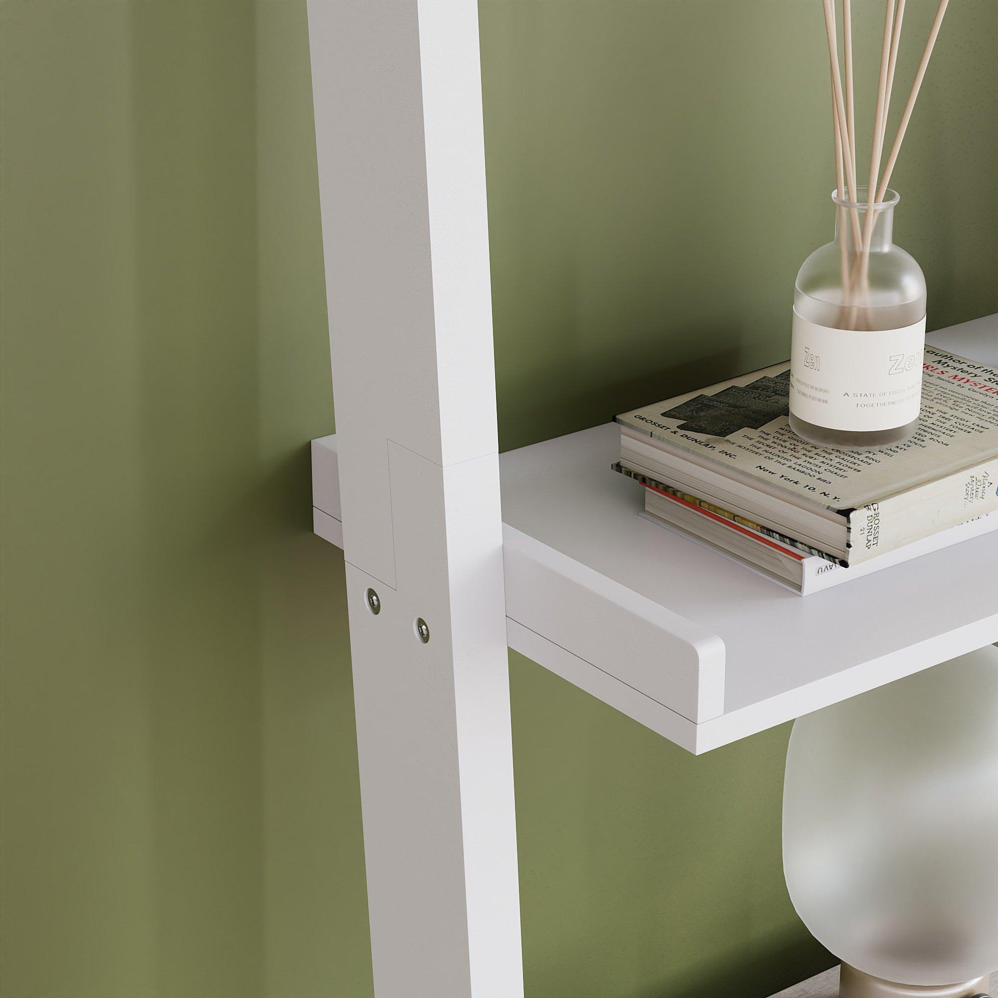 White - Lassic - Vida Designs York 5 Tier Ladder Bookcase - 5