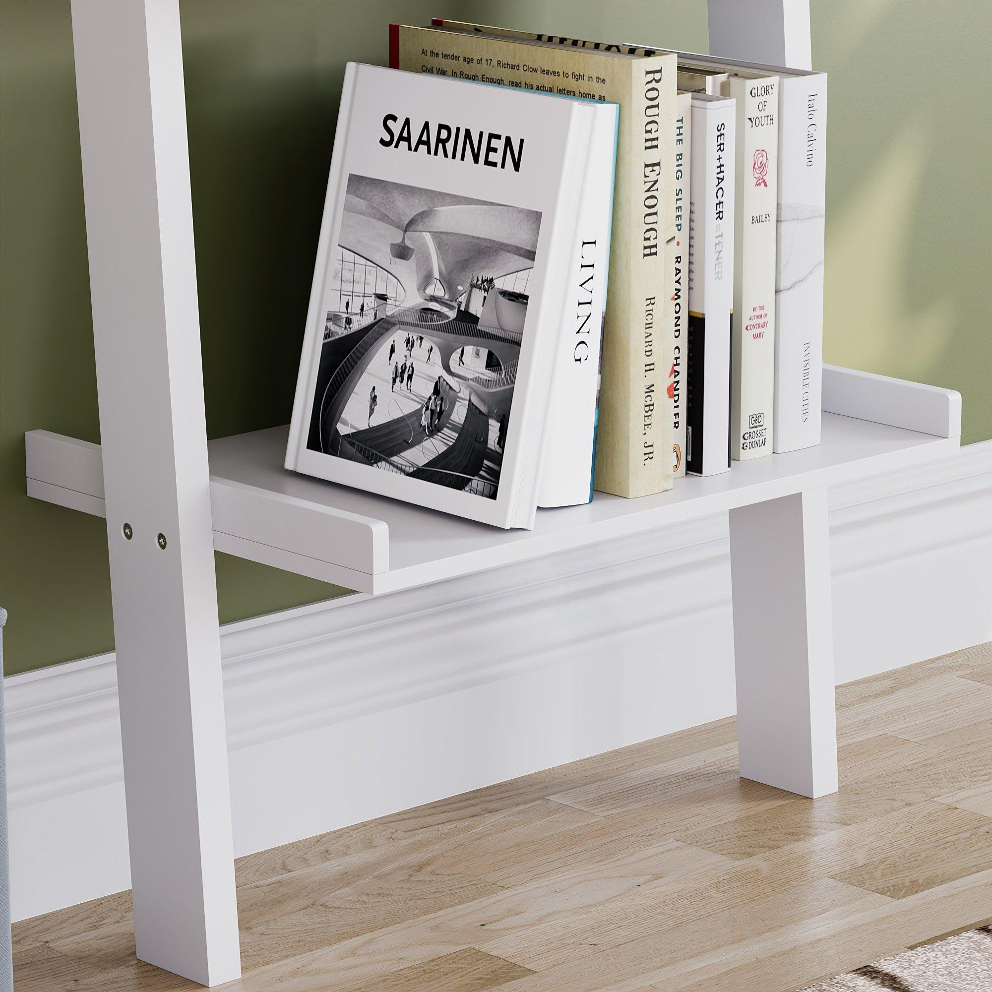 White - Lassic - Vida Designs York 5 Tier Ladder Bookcase - 6