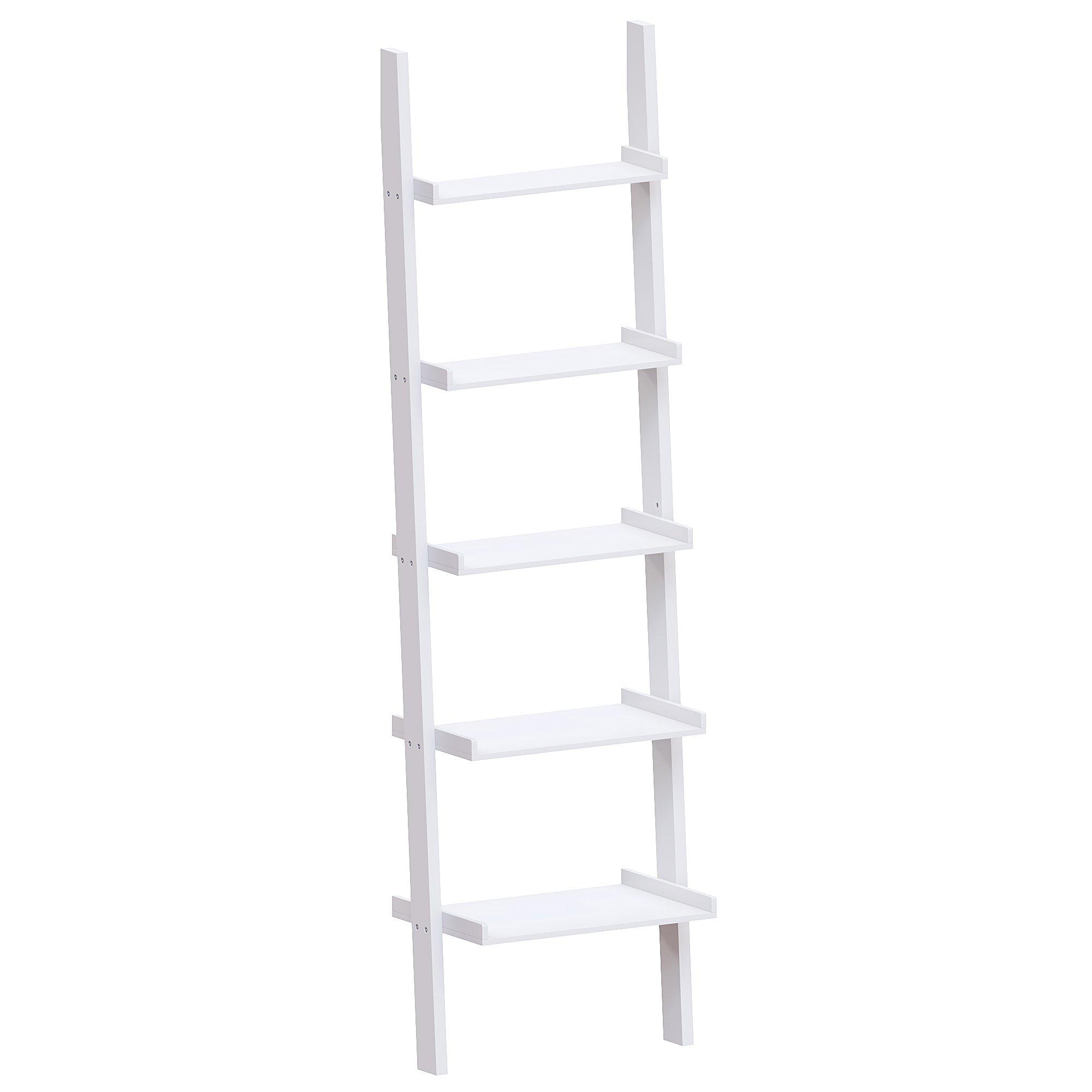 White - Lassic - Vida Designs York 5 Tier Ladder Bookcase - 8