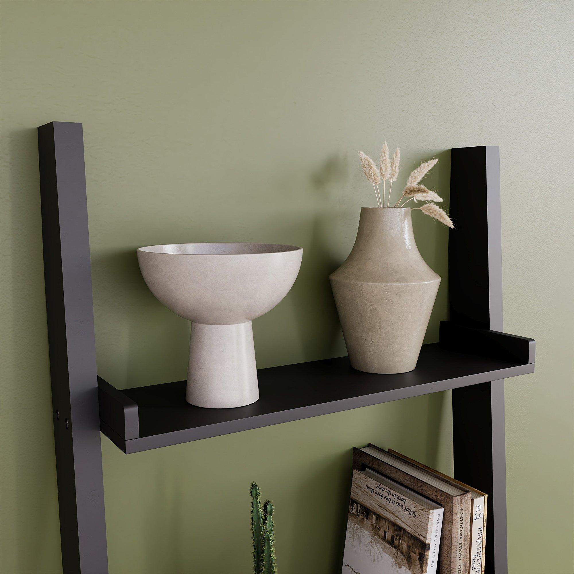 Black - Lassic - Vida Designs York 5 Tier Ladder Bookcase - 4