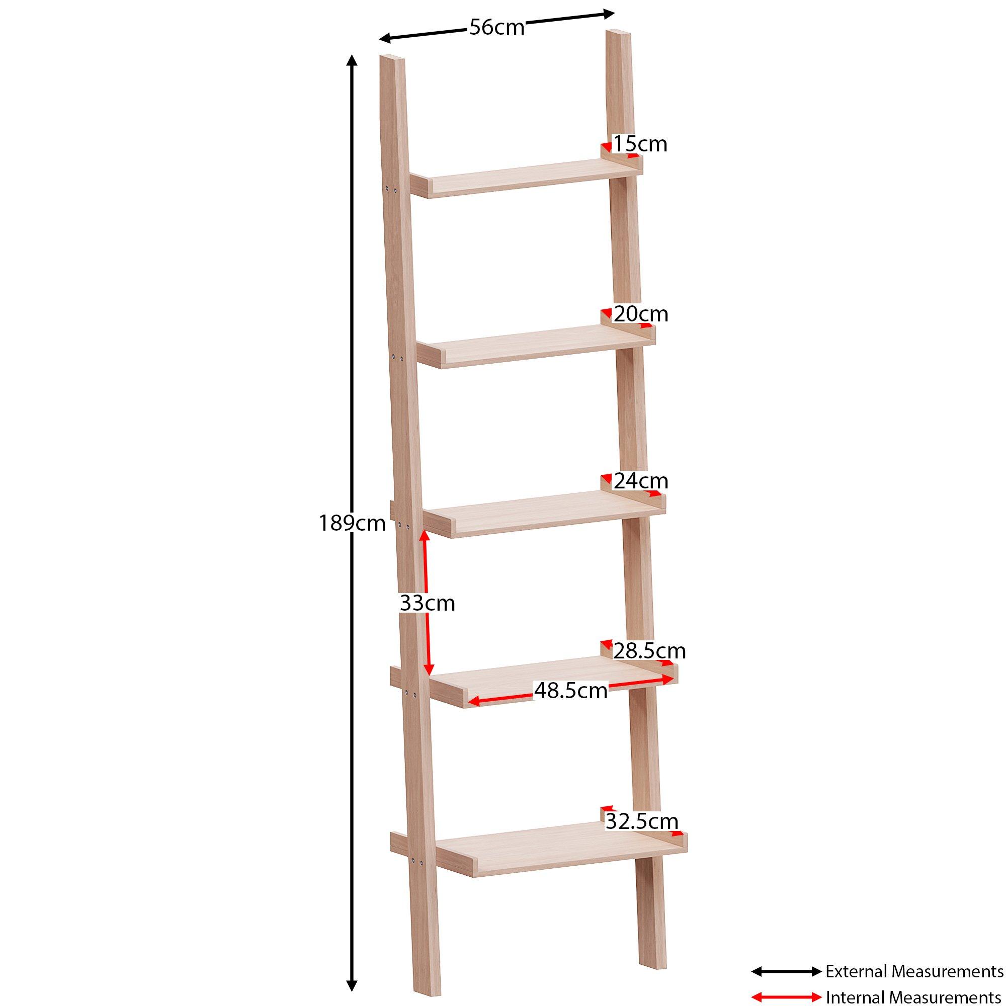 Pine - Lassic - Vida Designs York 5 Tier Ladder Bookcase - 2