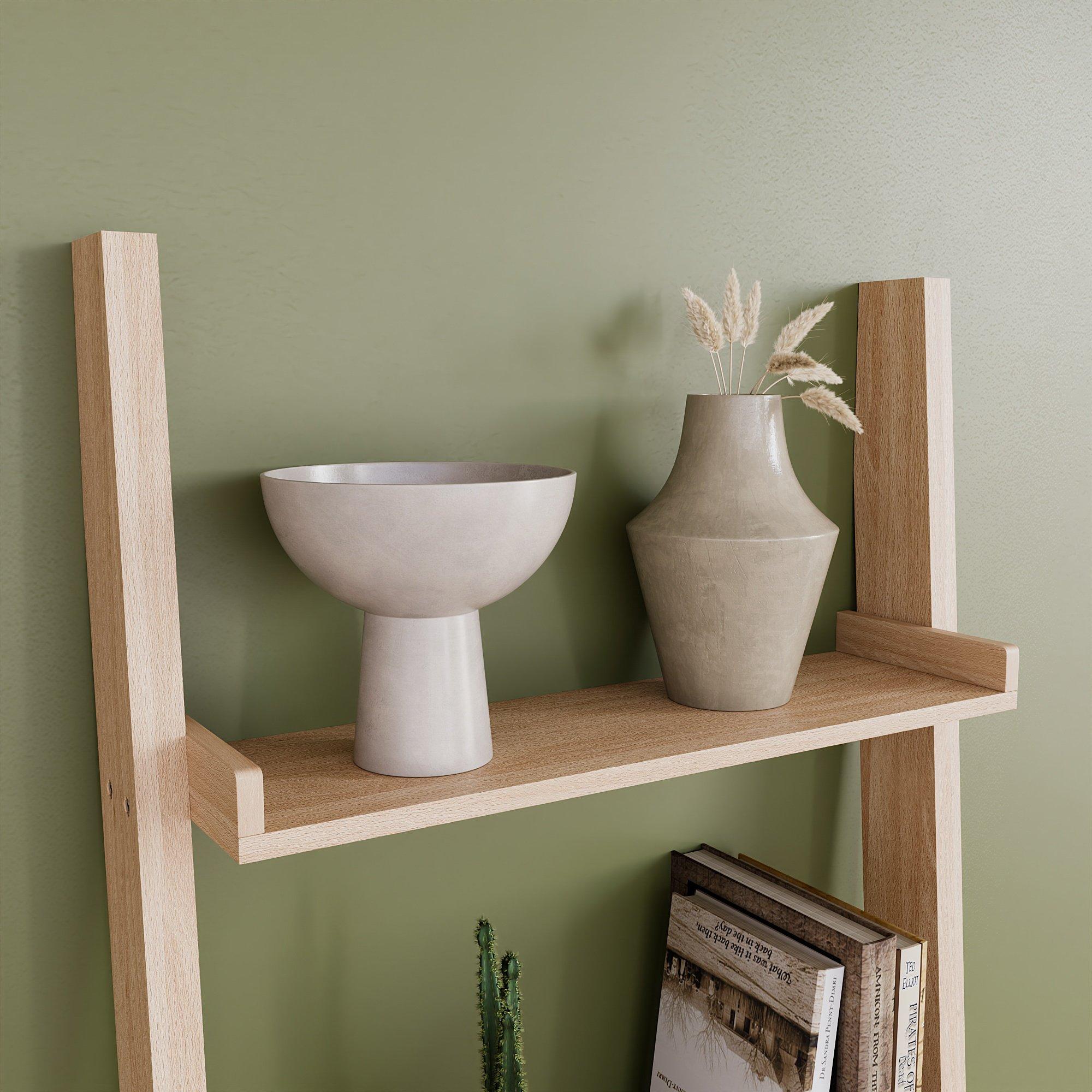 Pine - Lassic - Vida Designs York 5 Tier Ladder Bookcase - 4