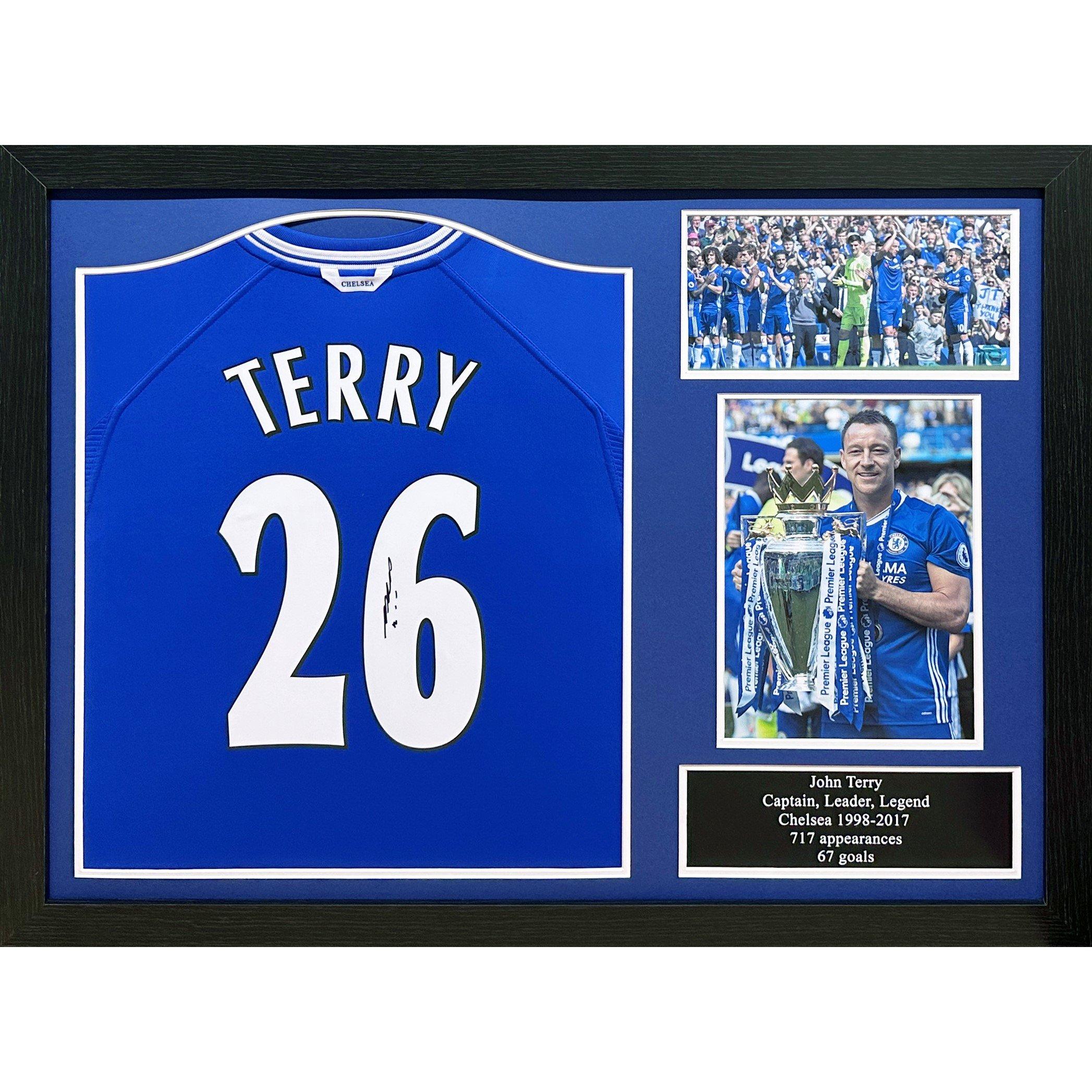 Allstarsignings Ltd  John Terry Signed & Framed Chelsea Shirt - Blue