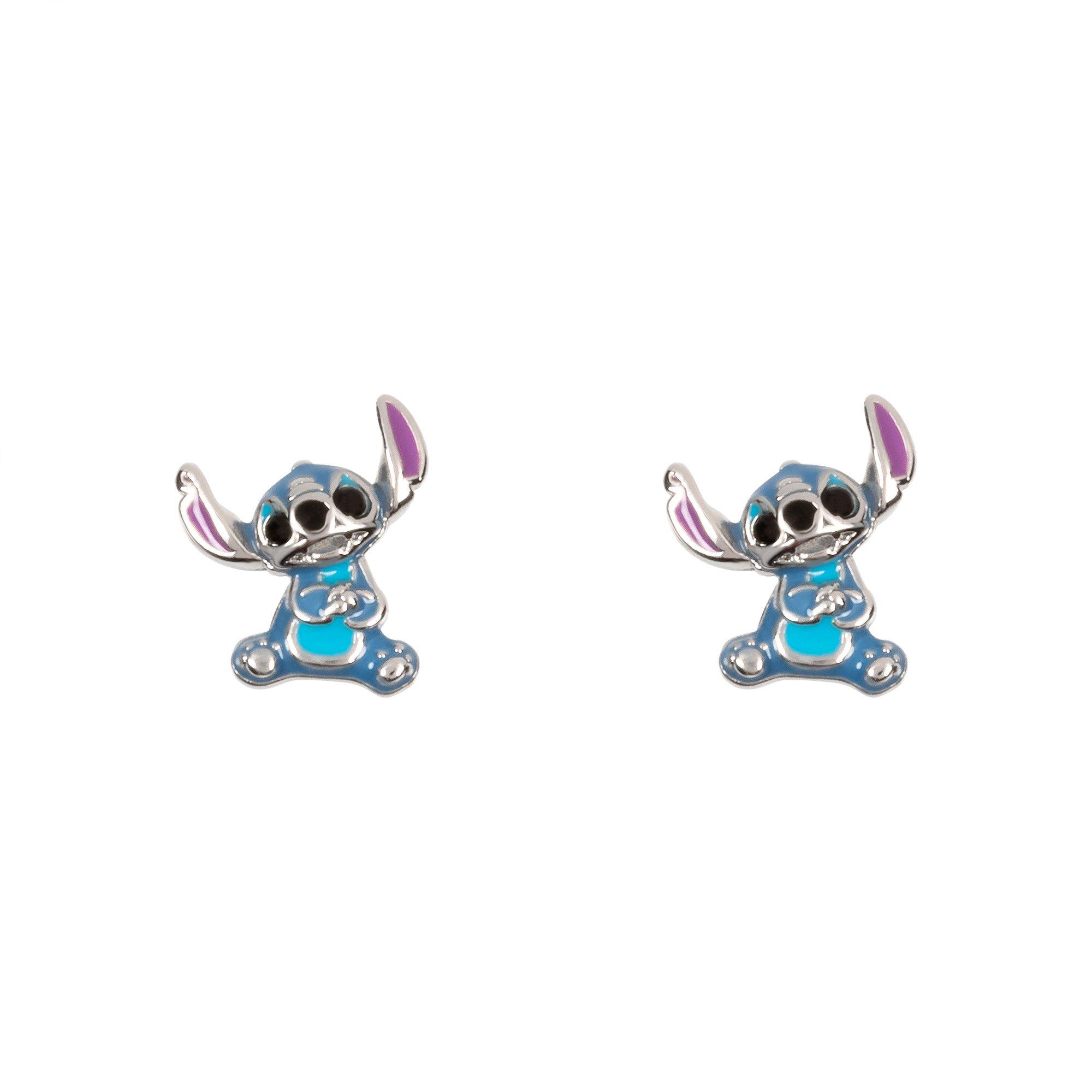 Silver - Disney Stitch - Stitch 3D sterling silver 925 enamel stud earrings - 1