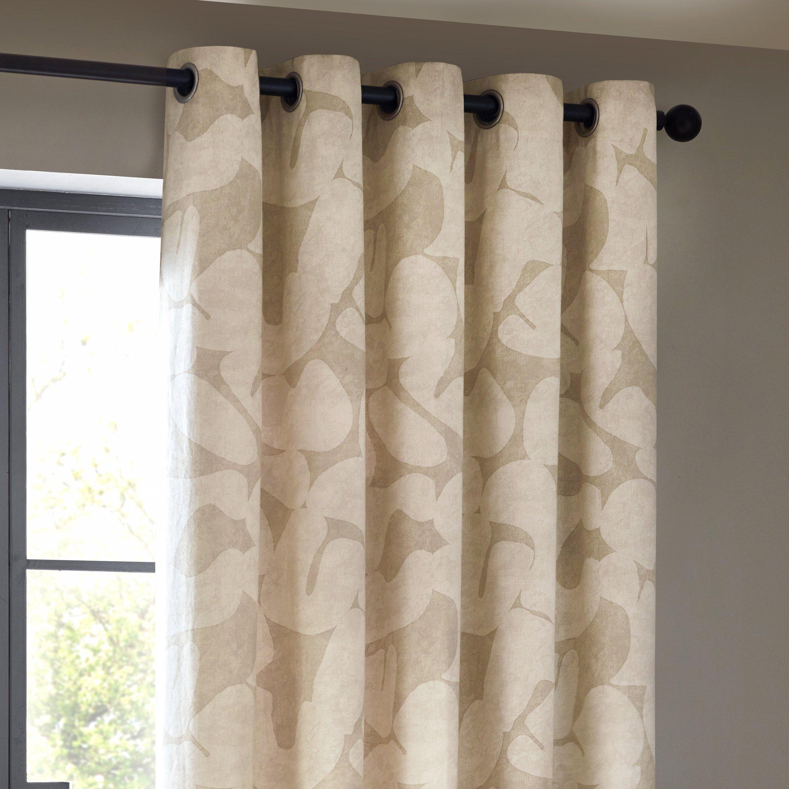 Natural - Hoem - Brinn Abstract Eyelet Curtains - 3