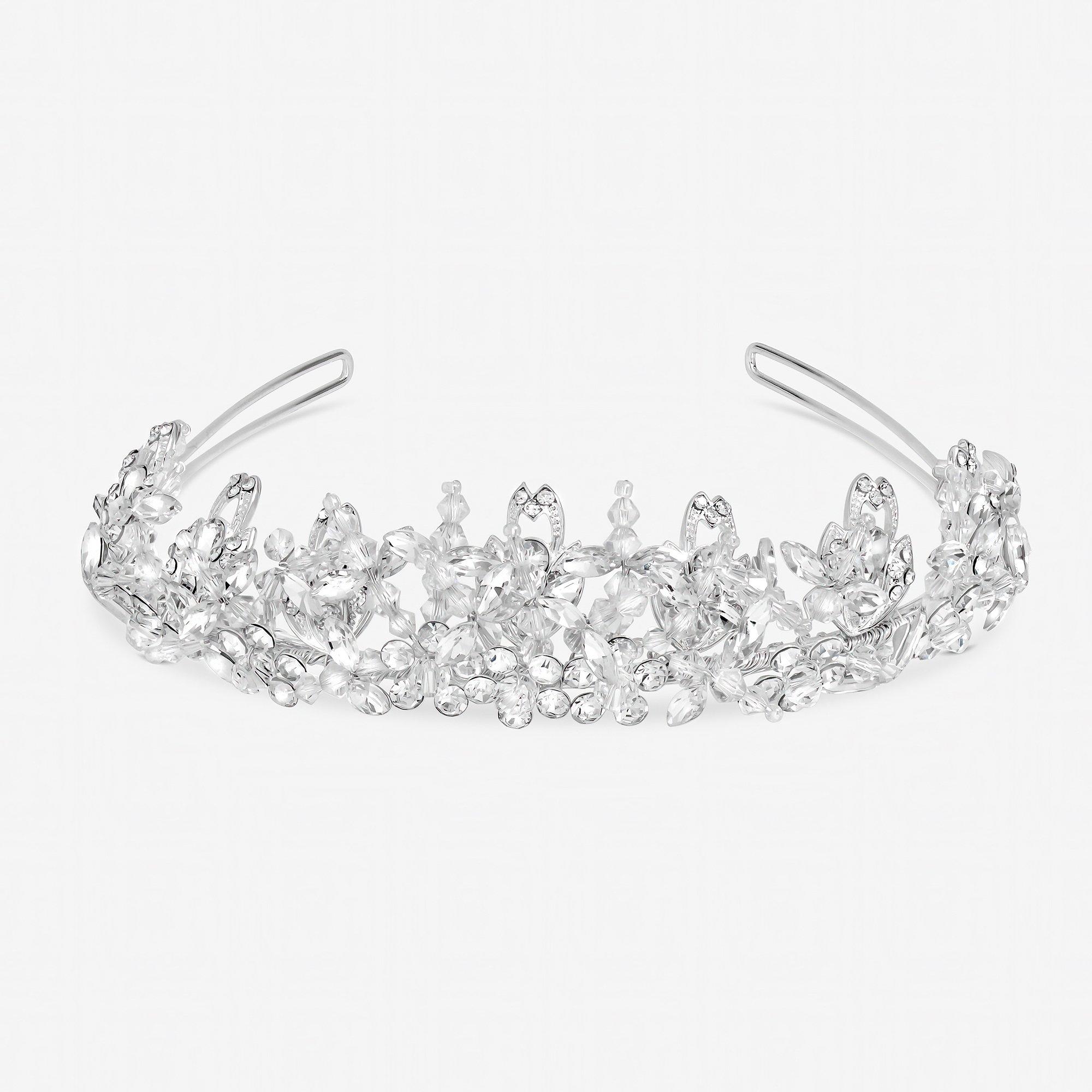 Silver - Jon Richard - Sophia Bead and Crsytal Statement Tiara - 1
