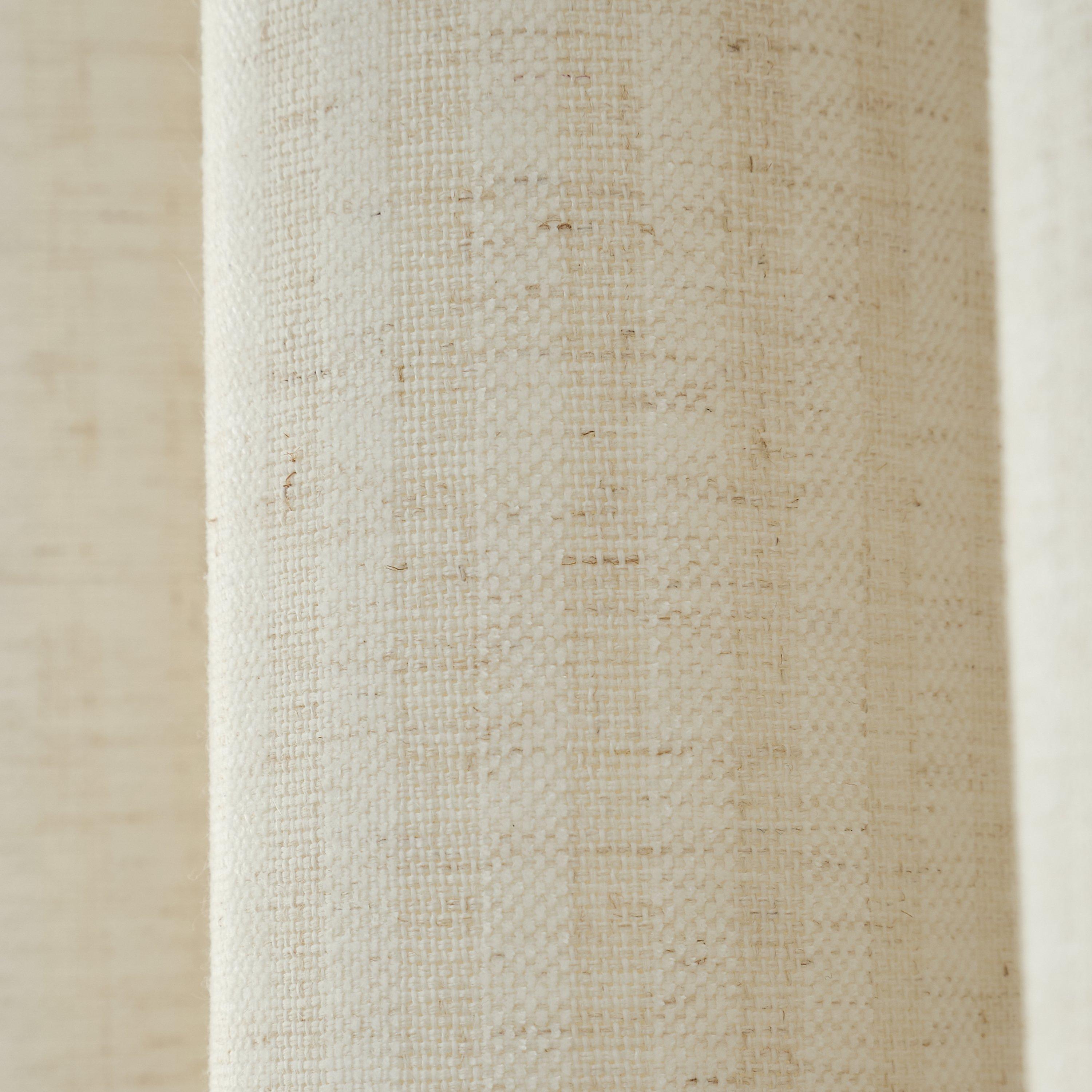 Cream - Bianca - Chenille Stripe Lined Eyelet Curtains - 3