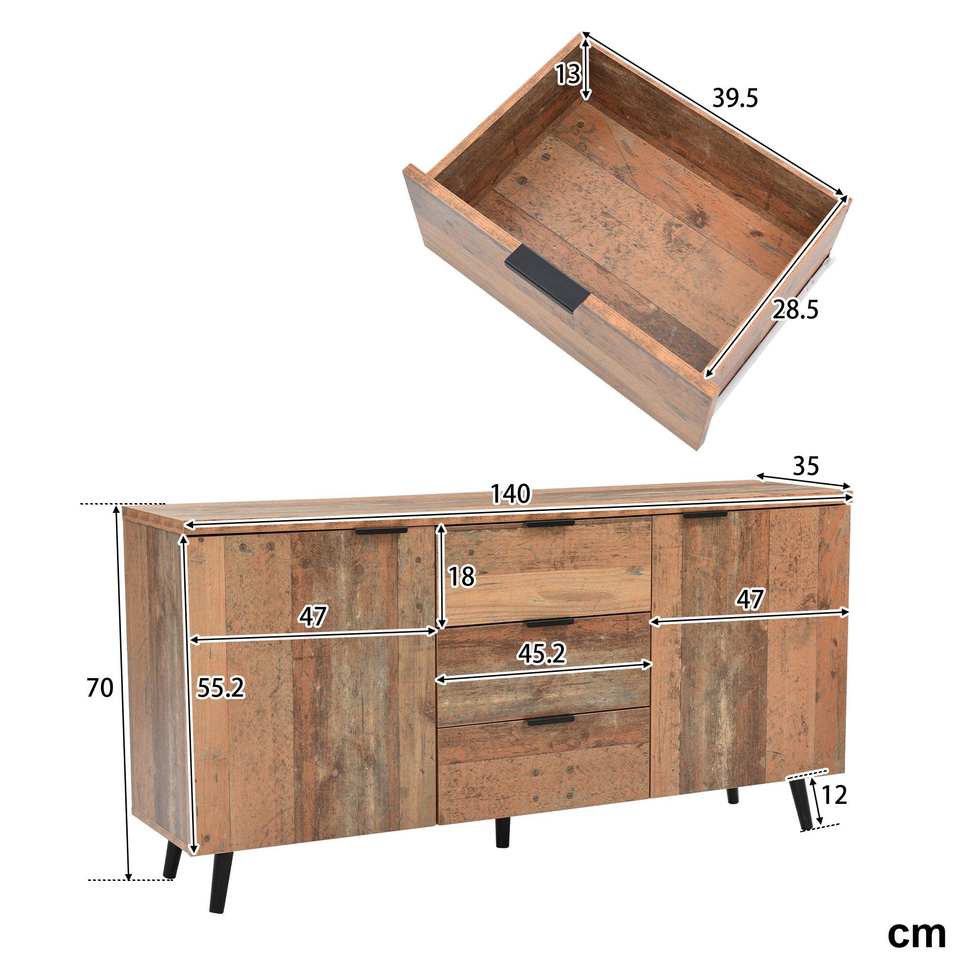 Brown - Urban Meuble - Rustic Wood Chest Bedroom Storage Durable Design - 4