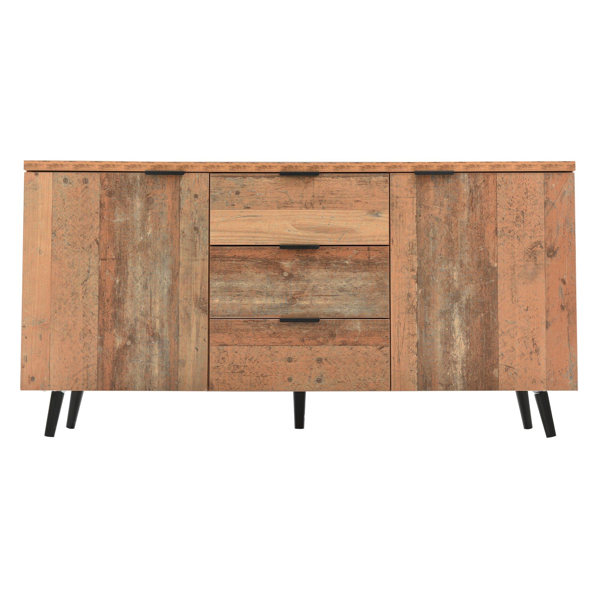Brown - Urban Meuble - Rustic Wood Chest Bedroom Storage Durable Design - 5