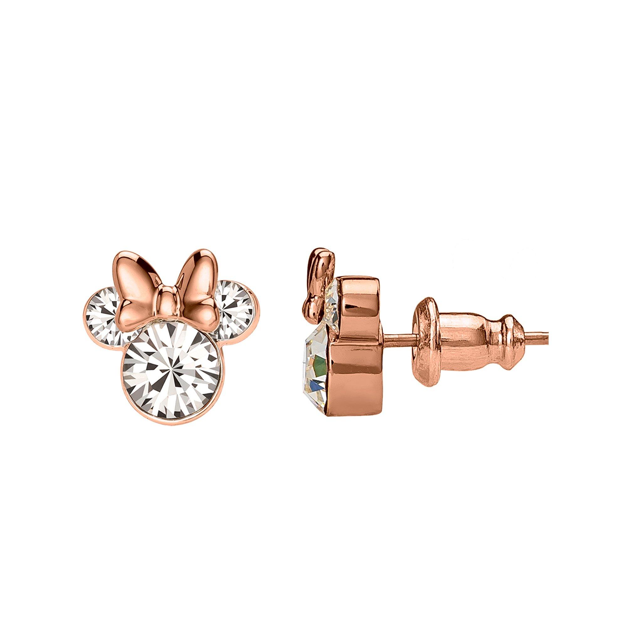 Gold - Minnie Mouse - Minnie Mouse birthstone stud earrings - April - 2