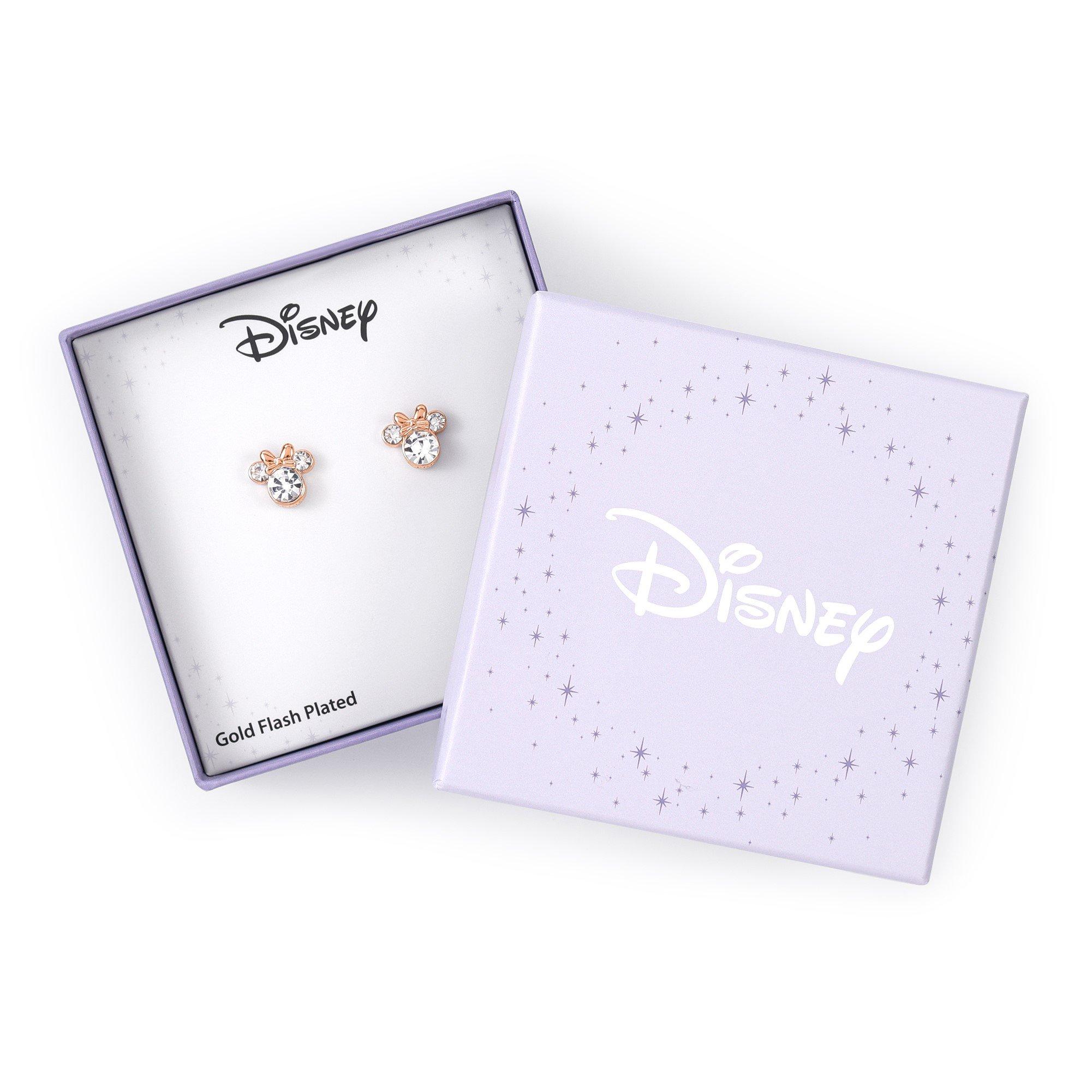 Gold - Minnie Mouse - Minnie Mouse birthstone stud earrings - April - 3