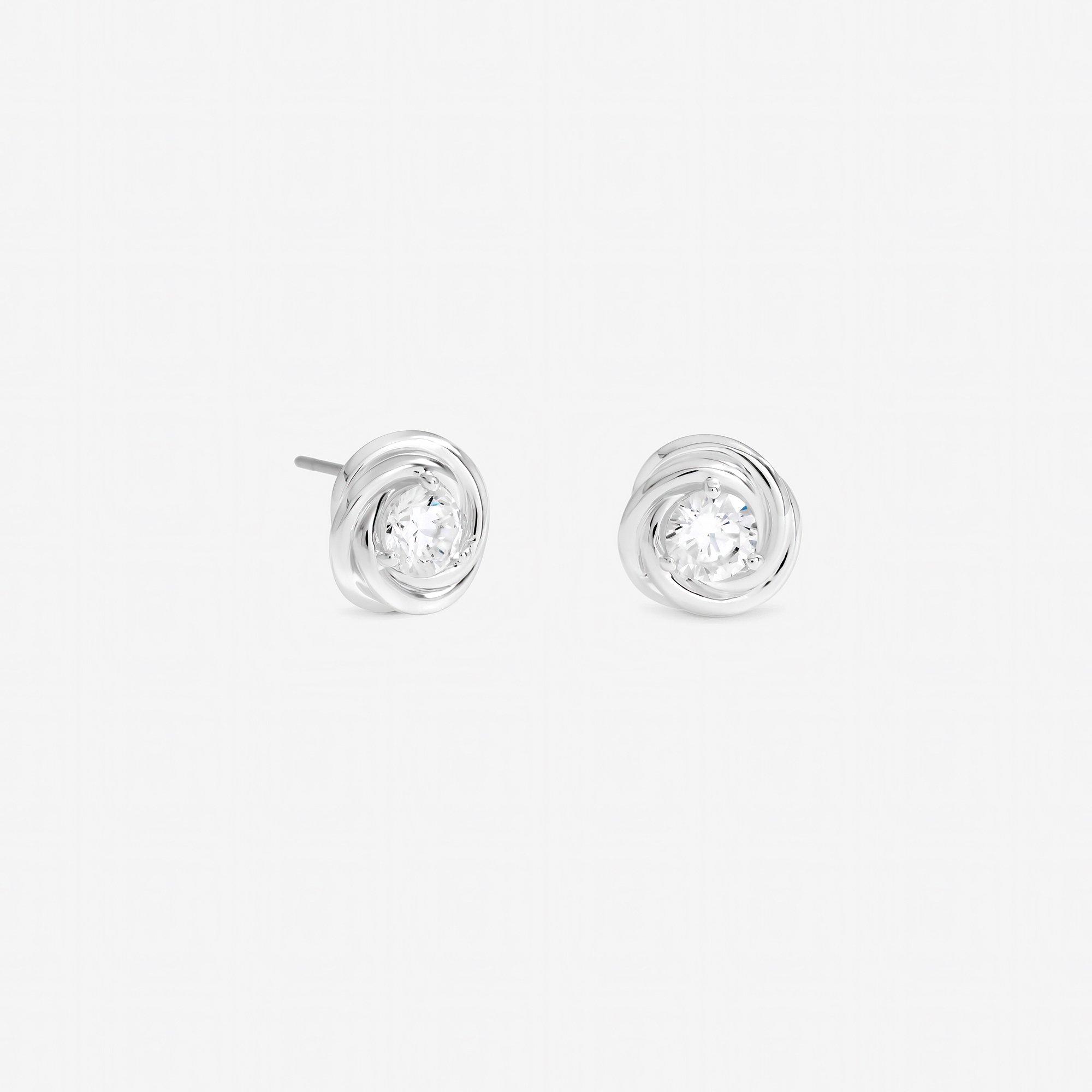 Silver - Jon Richard - Silver Plated and Crystal Knot Earrings
