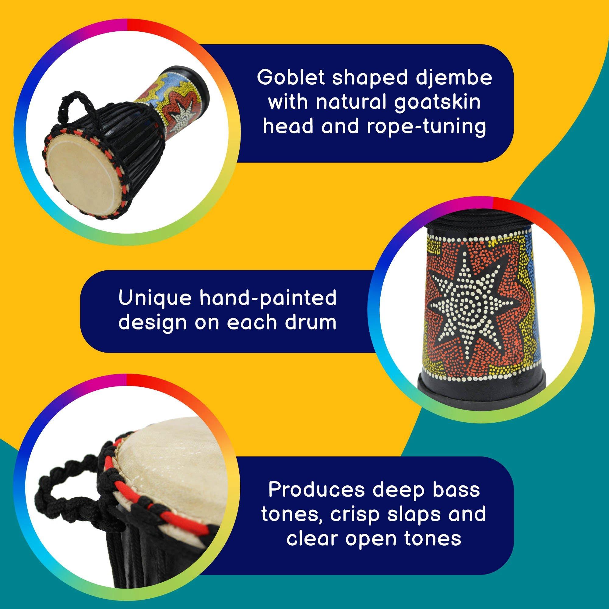 Multi - A-Star - A-Star 7 inch Painted Djembe - 2