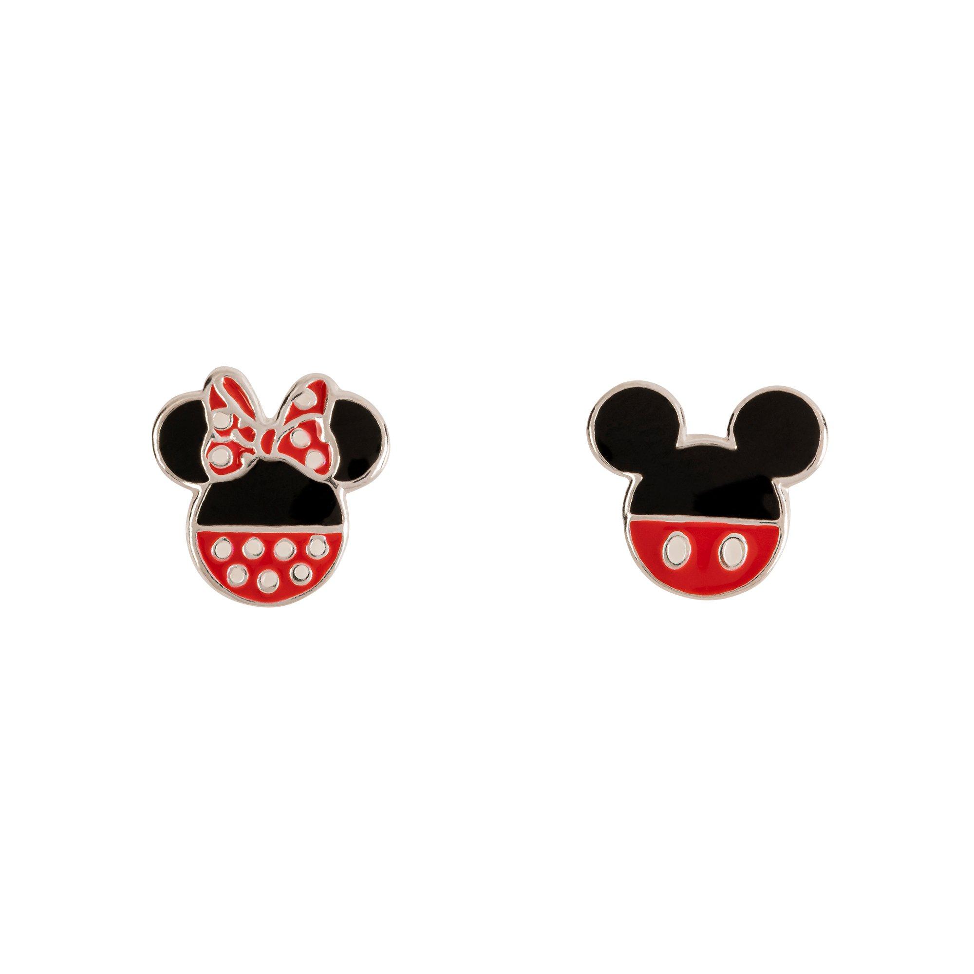 Silver - Disney - Mickey & Minnie sterling silver 925 stud earrings - 1