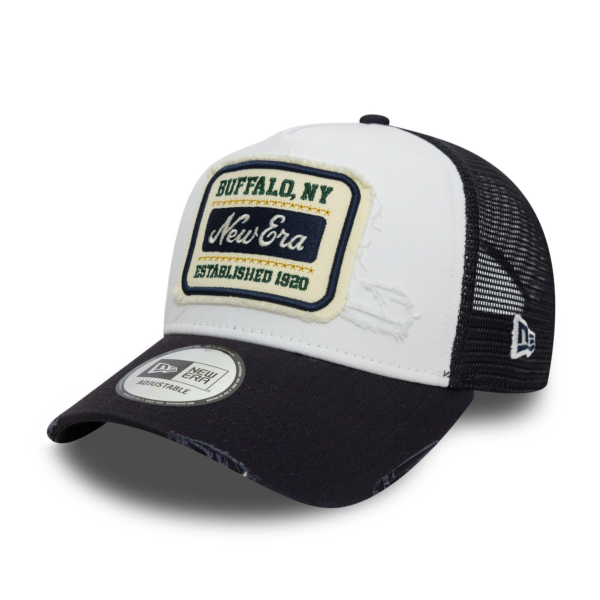 NE Navy/White - New Era - Distressed Trucker Cap - 2