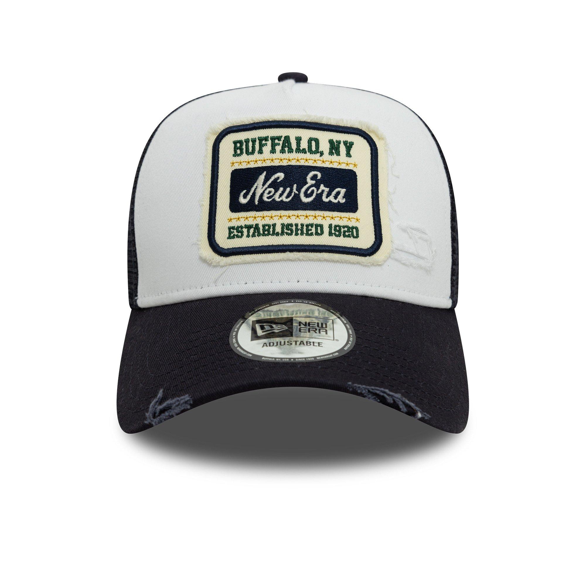NE Navy/White - New Era - Distressed Trucker Cap - 3