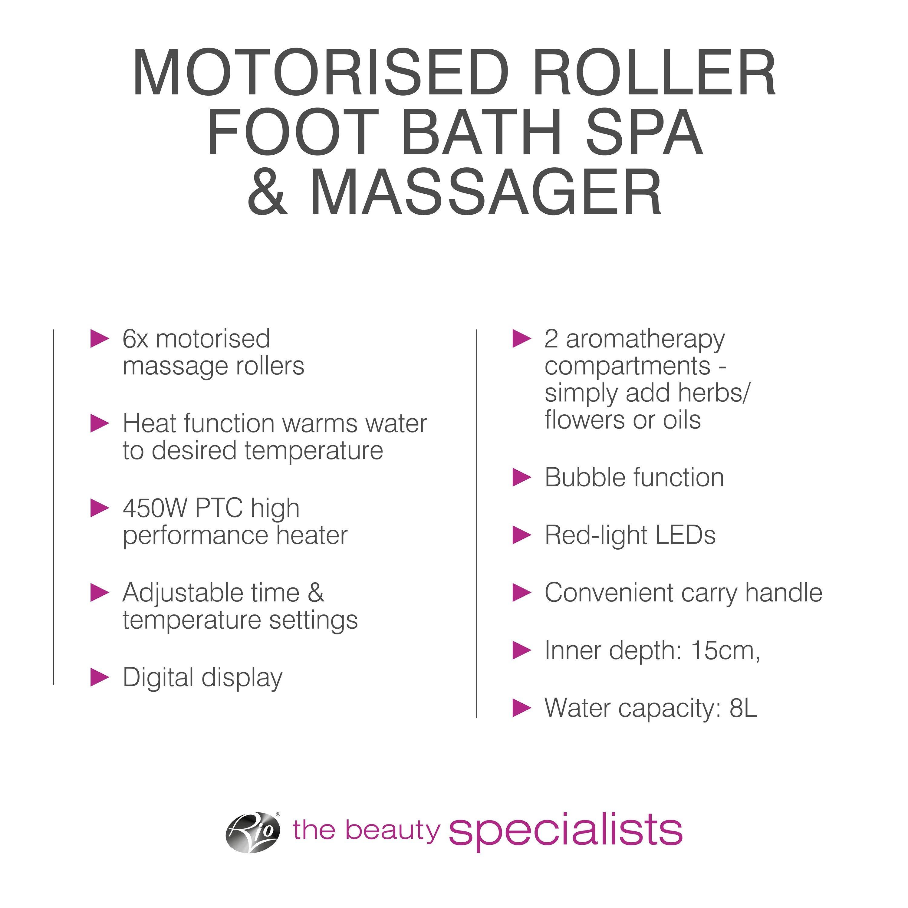 White - Rio - Rio Motorised Roller Foot Spa Bath & Massager - 7