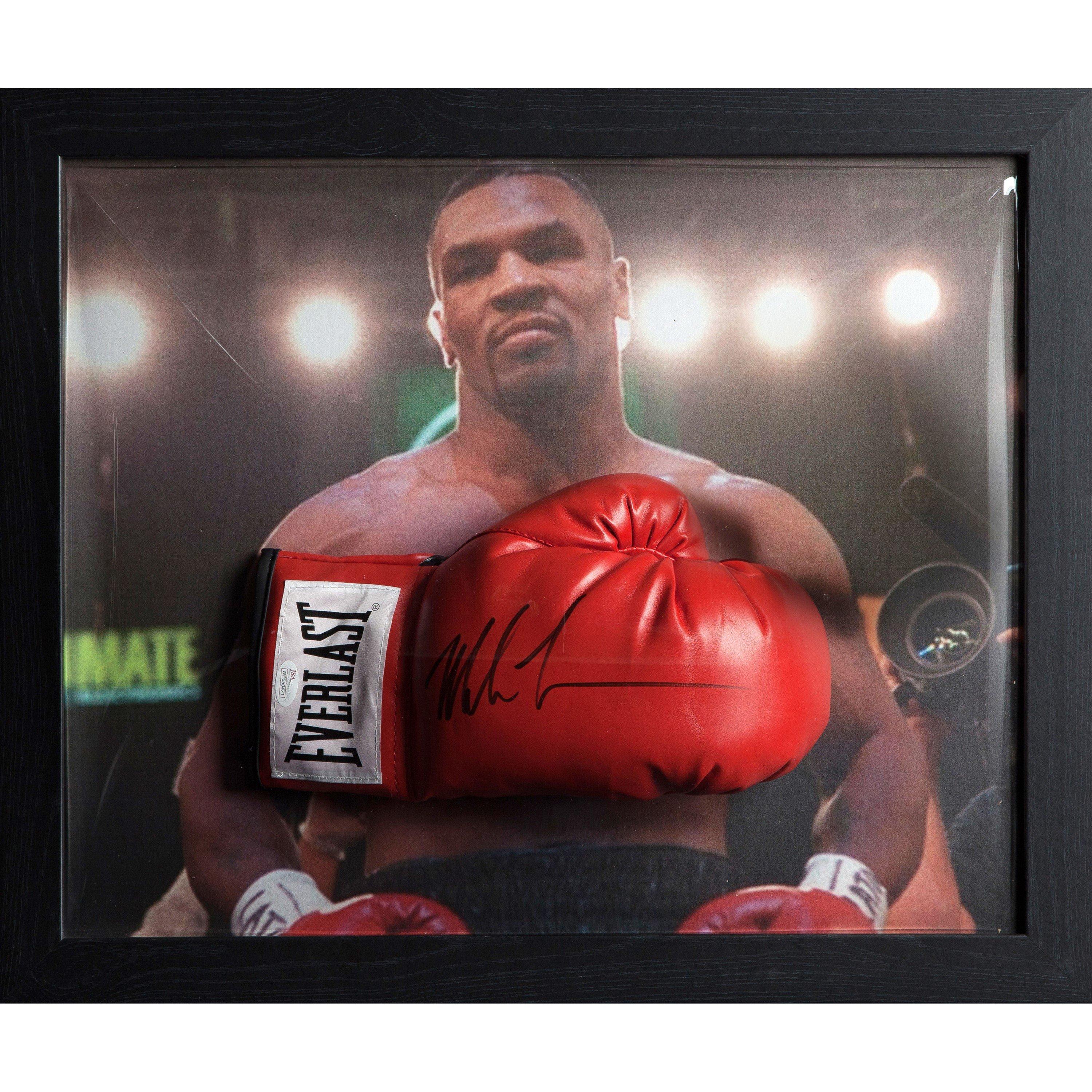 Allstarsignings Ltd  Mike Tyson Signed & Framed Everlast Boxing Glove - Red
