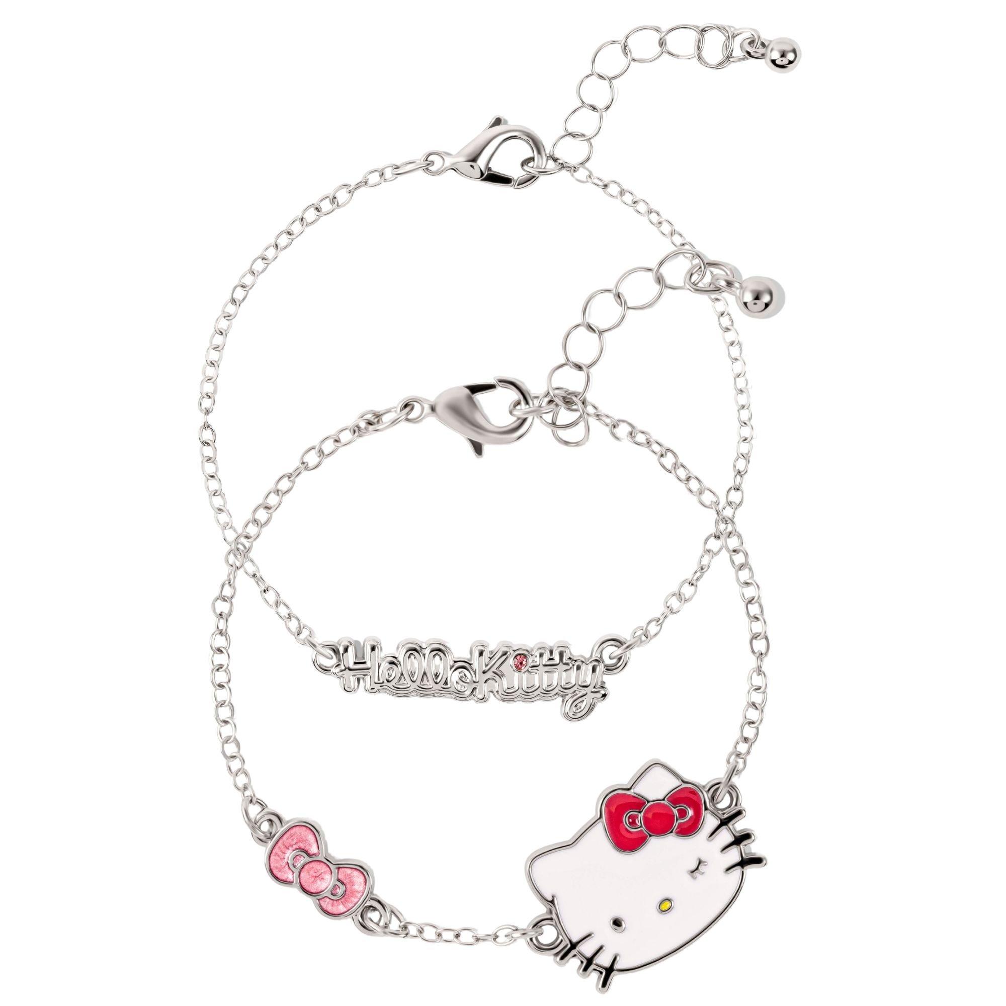 Silver - Hello Kitty - Hello Kitty silver plated 2 PC bracelet set - 1