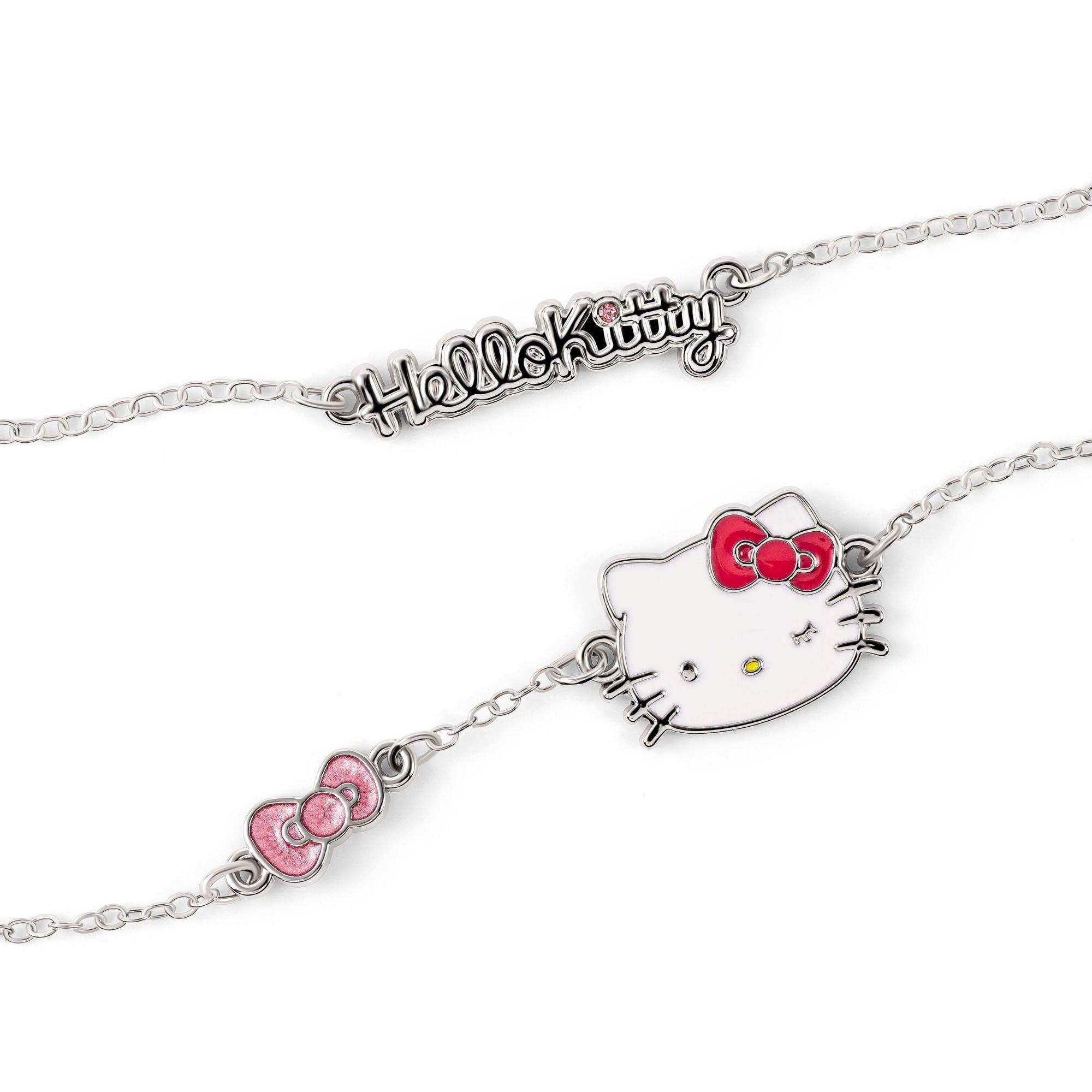 Silver - Hello Kitty - Hello Kitty silver plated 2 PC bracelet set - 3