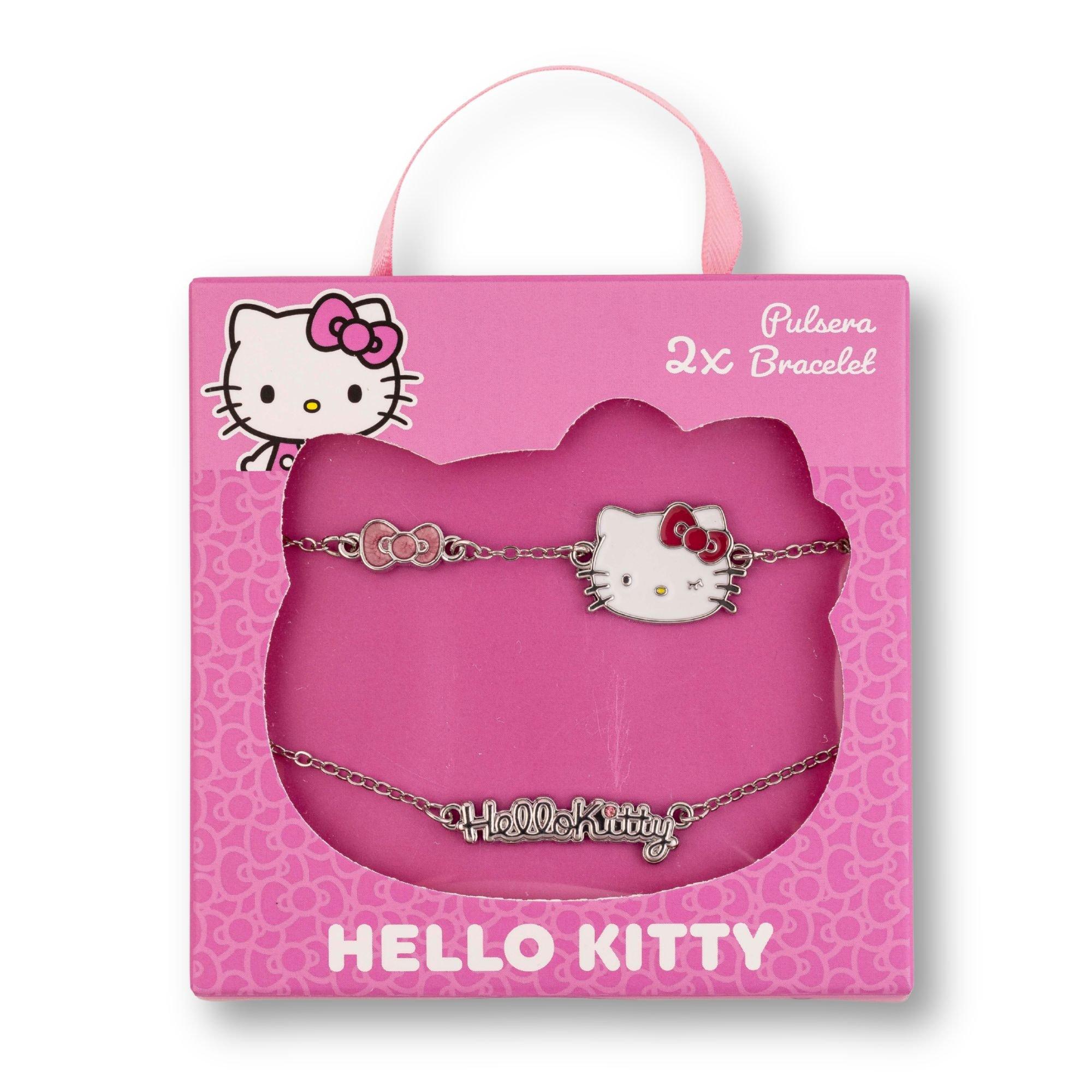Silver - Hello Kitty - Hello Kitty silver plated 2 PC bracelet set - 7