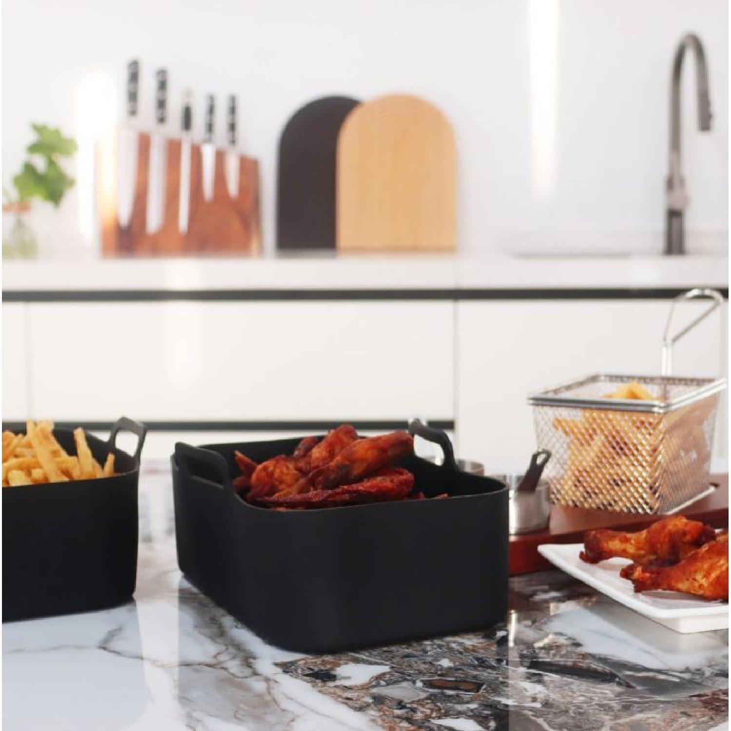 Black - VonShef - VonShef - Universal Air Fryer Liners x 2 - 5