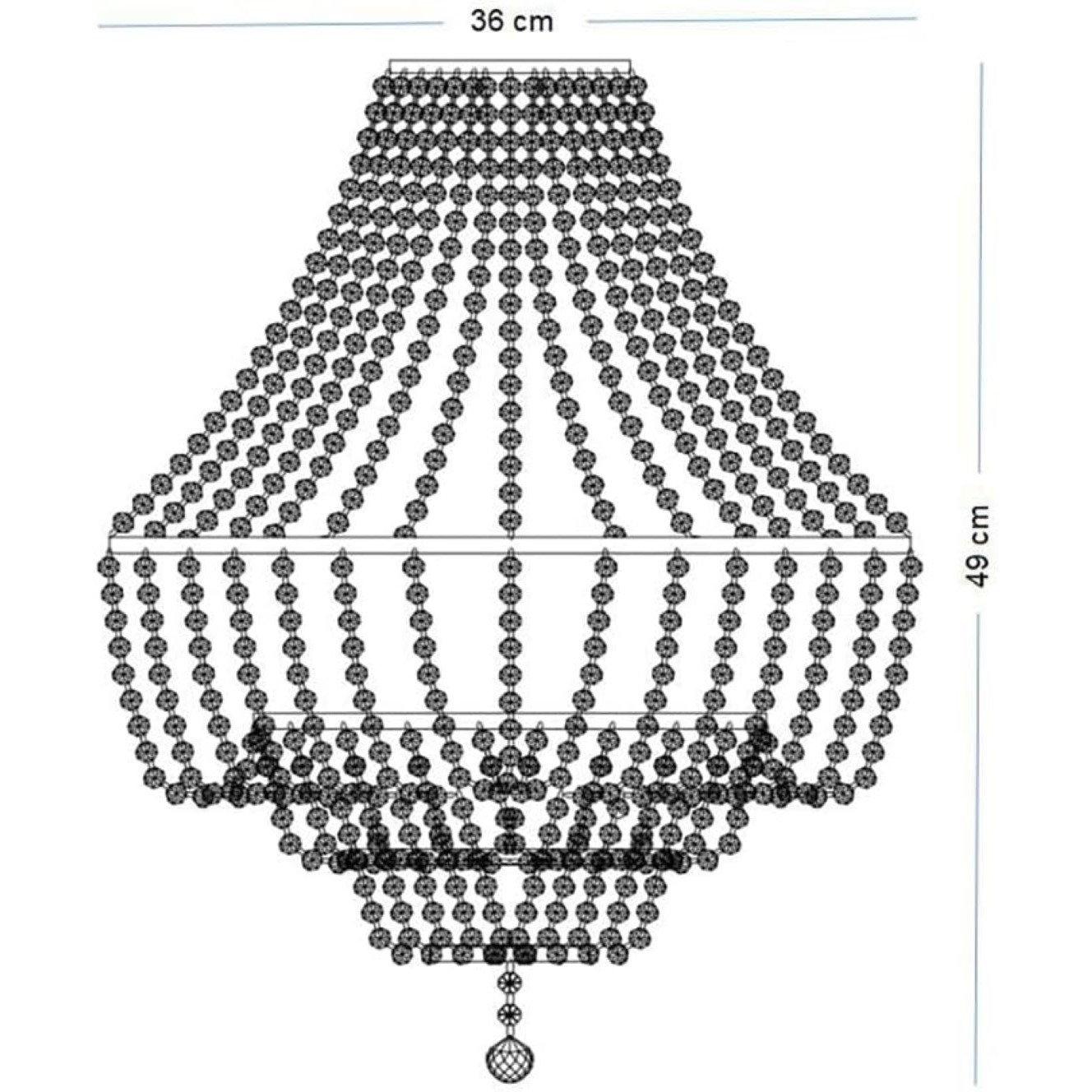 Chrome - K Living - Freya Chandelier Style Light Pendant with Acrylic - 3