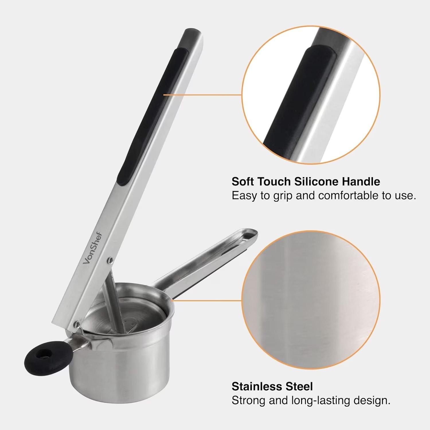 Silver - VonShef - VonShef - Potato Masher - 3