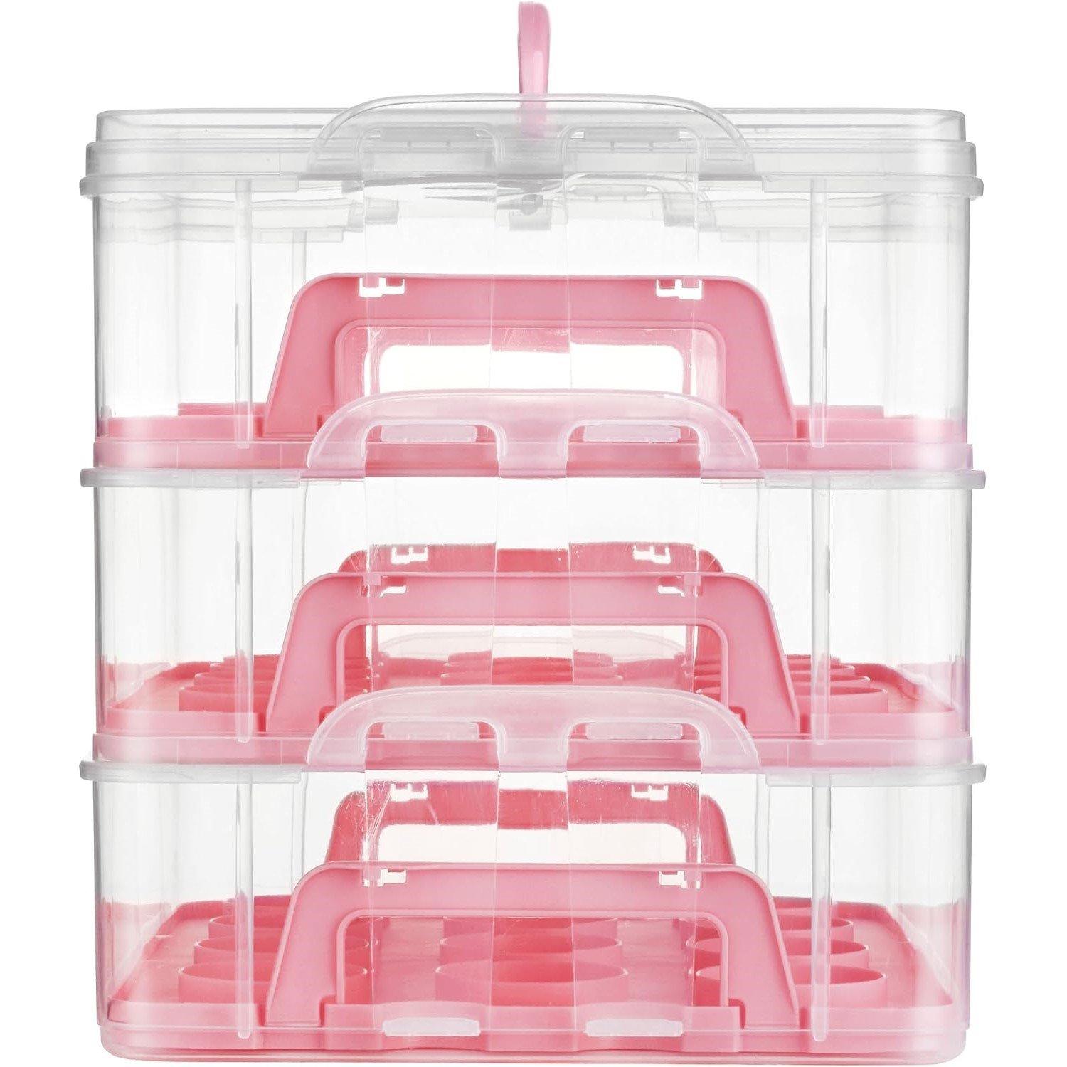Pink - VonShef - VonShef 36 PCs Cupcake Carrier with Handle - 8