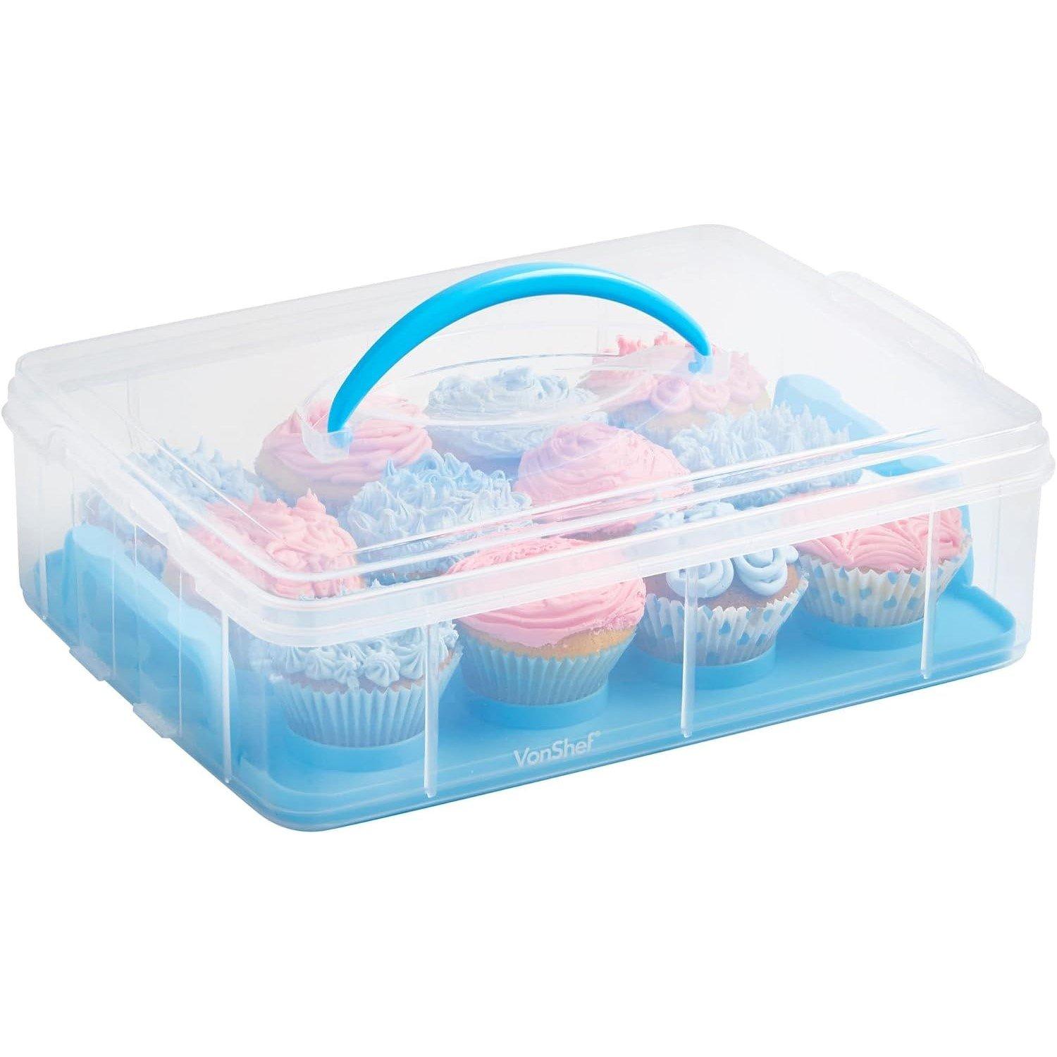 Blue - VonShef - VonShef 36 PCs Cupcake Carrier with Handle - 6