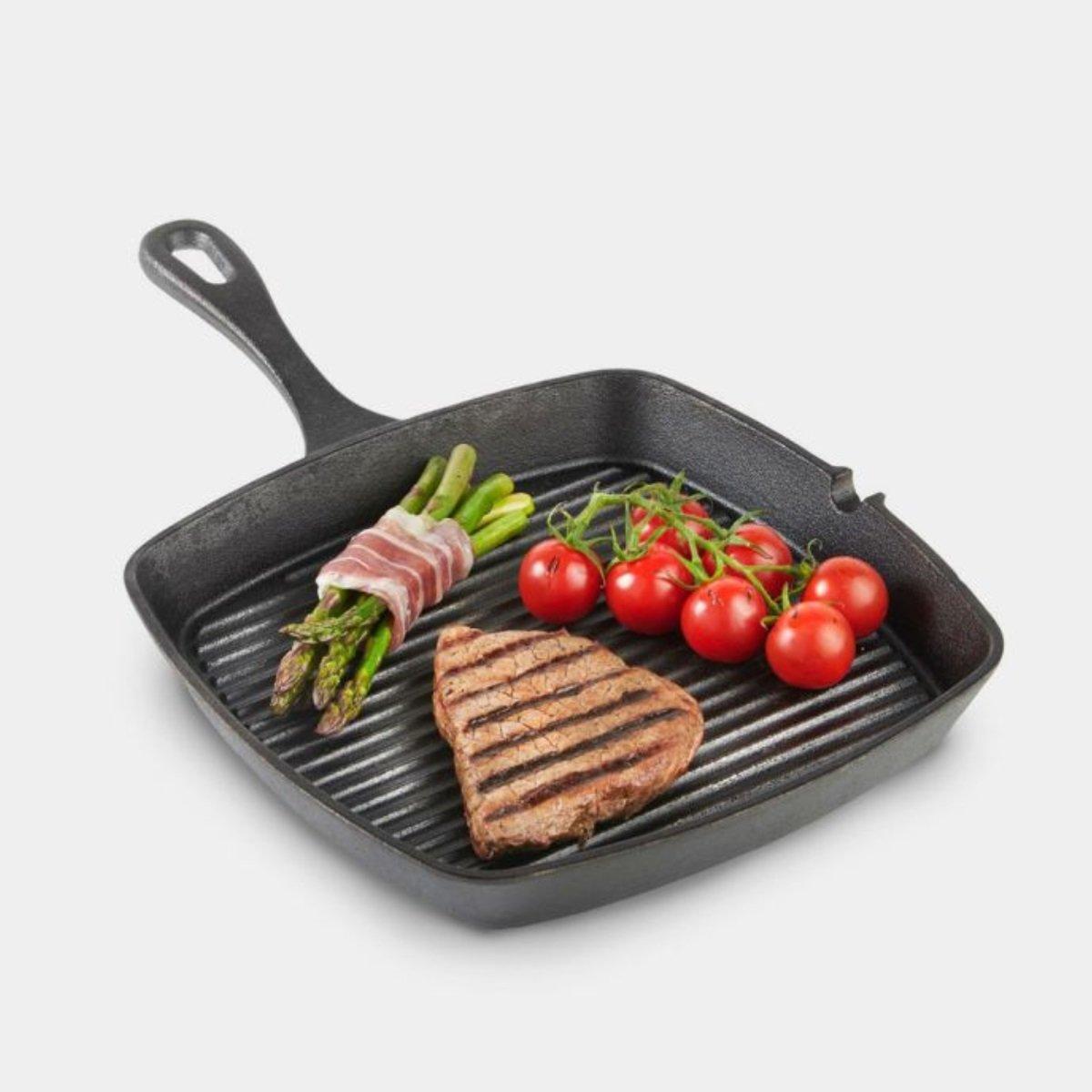 Black - VonShef - VonShef Seasoned Cast Iron Griddle Pan - 1