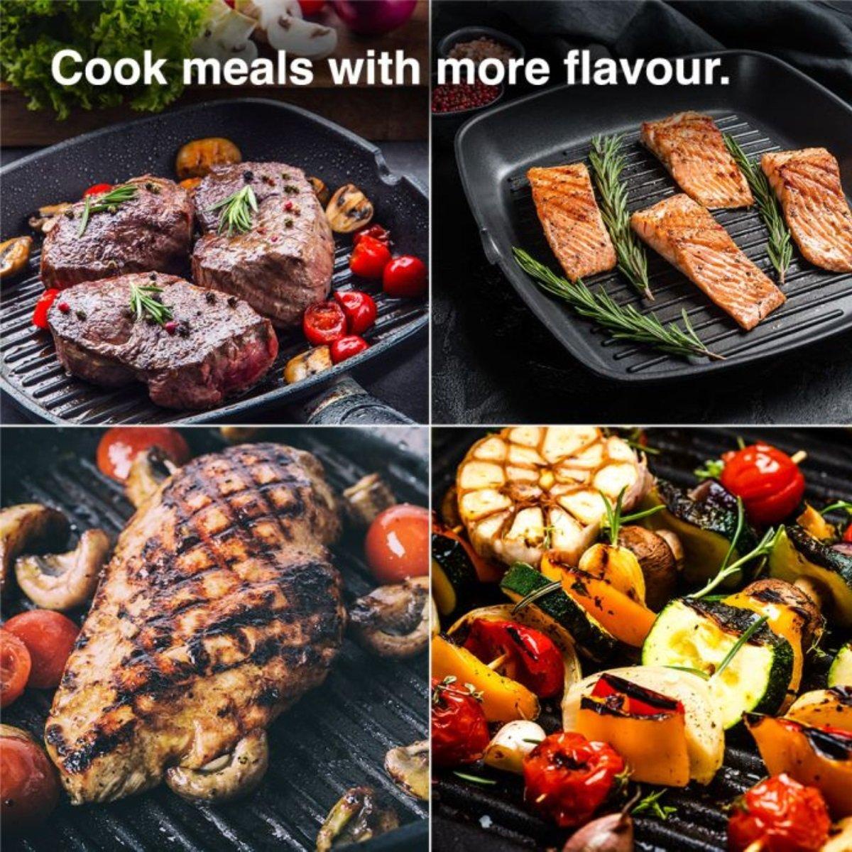 Black - VonShef - VonShef Seasoned Cast Iron Griddle Pan - 2