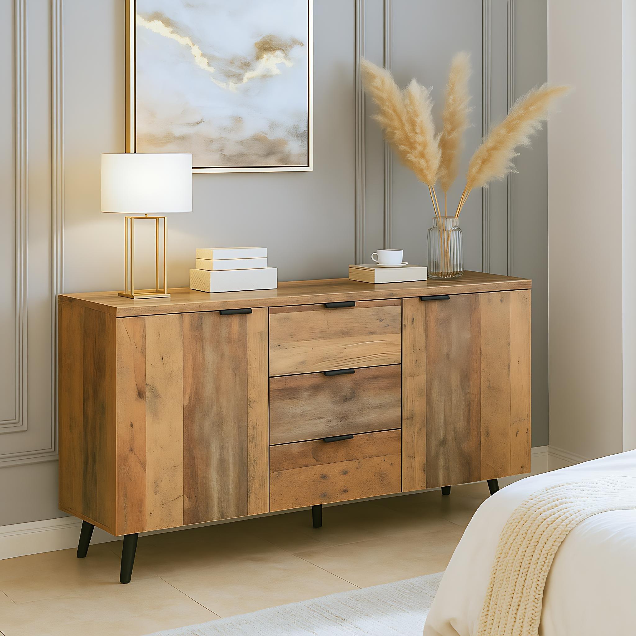 Urban Meuble  Modern Console Table Wood Stylish Storage Brown