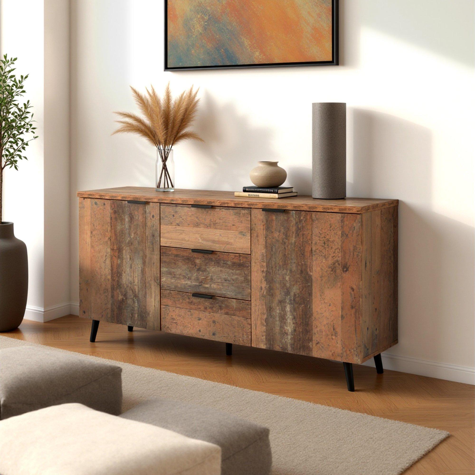 Brown - Urban Meuble - Modern Console Table Brown Wood Stylish Storage - 2