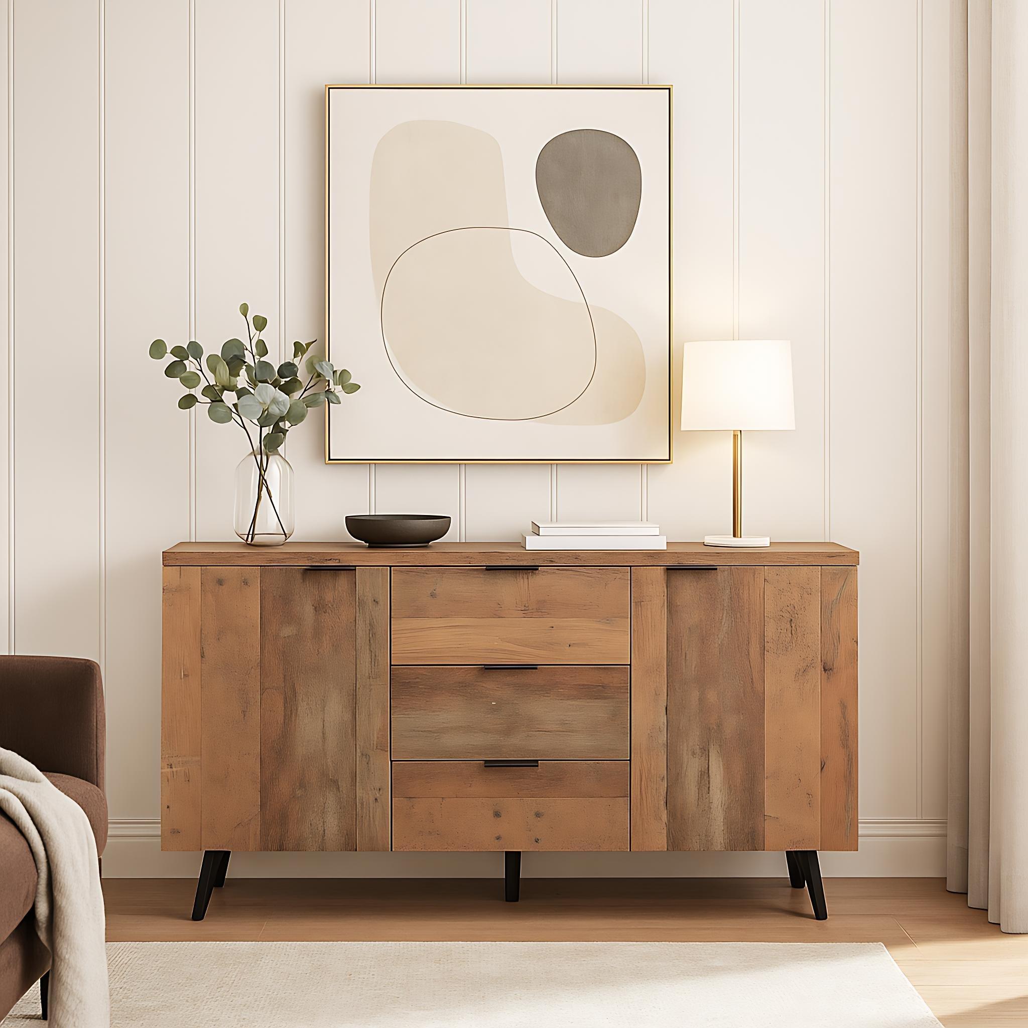 Brown - Urban Meuble - Modern Console Table Brown Wood Stylish Storage - 3