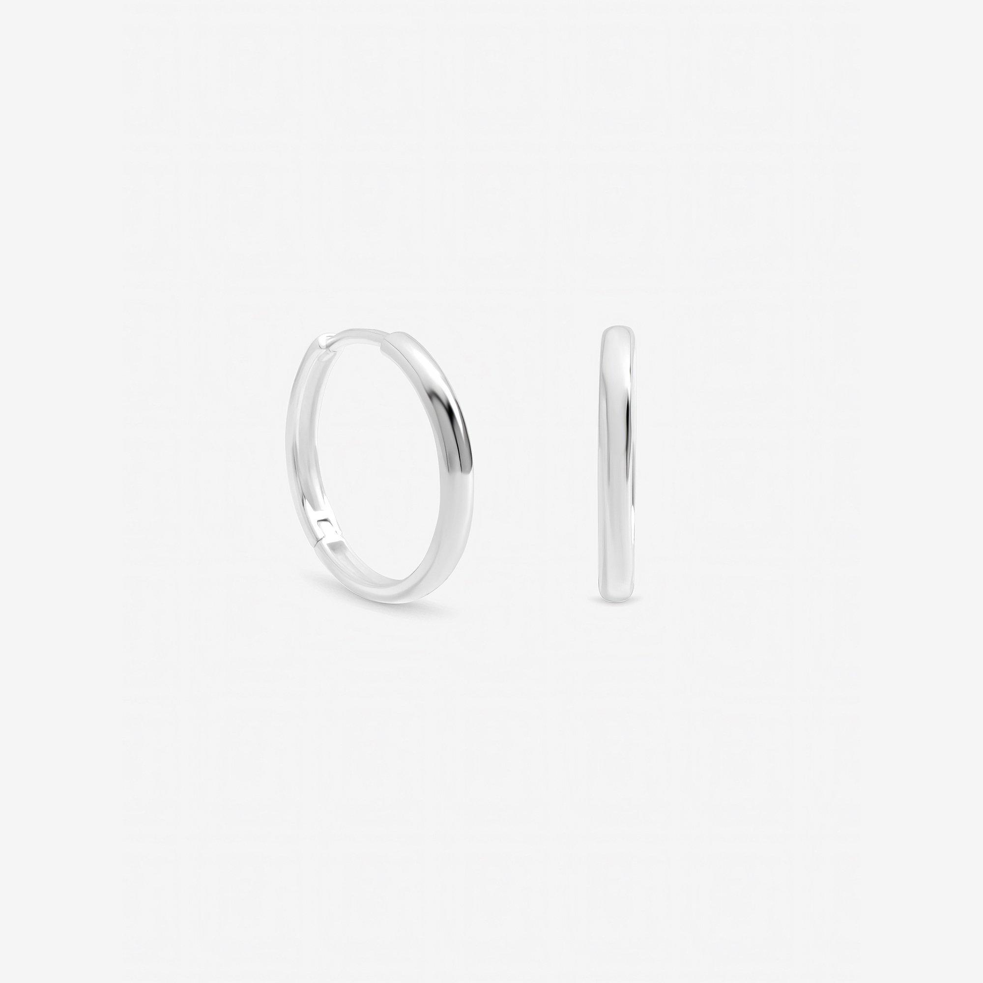 Silver - Inicio - Silver Plated Small Sleeper Hoops - Gift Pouch - 1