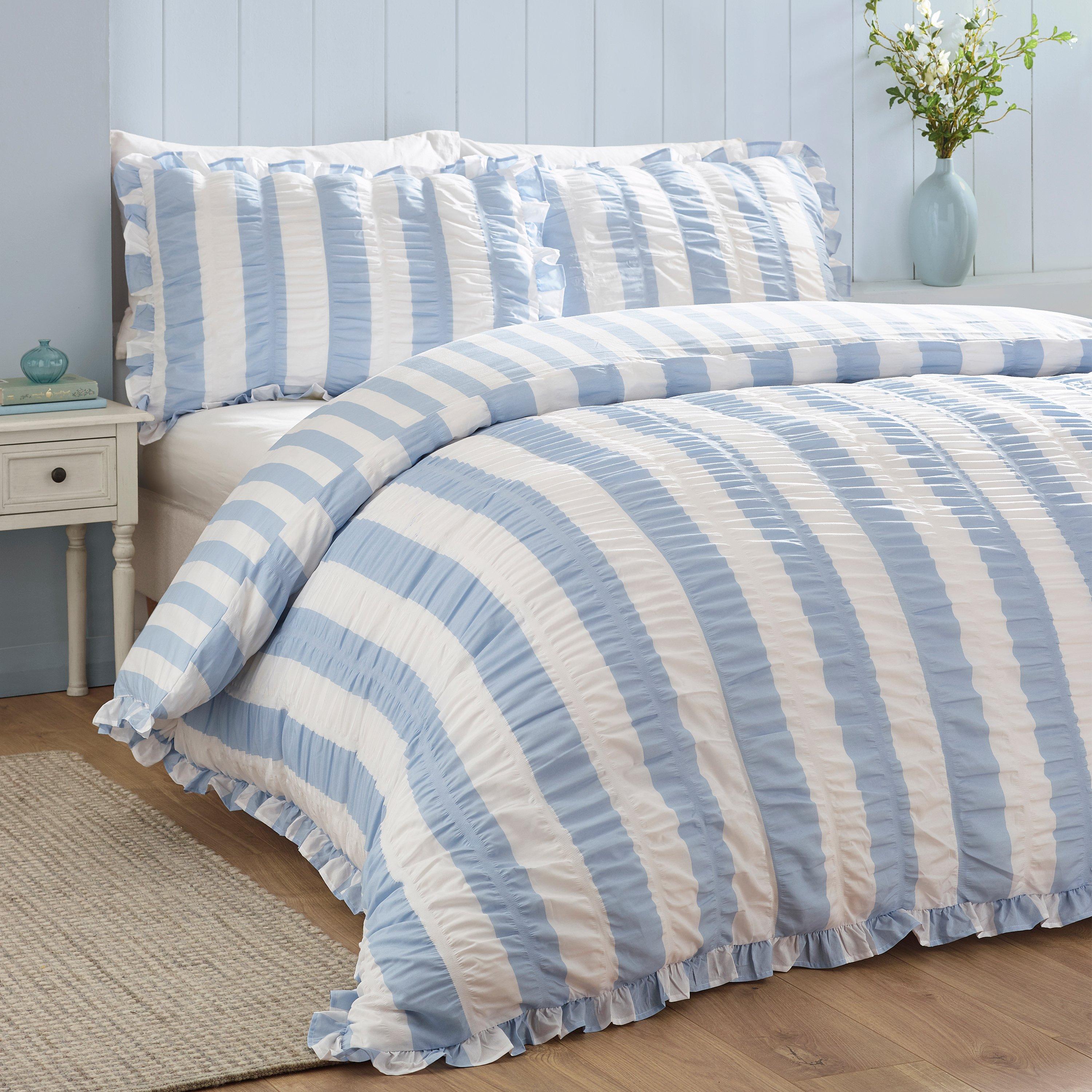 Seersucker Frill Stripe Duvet Cover Set