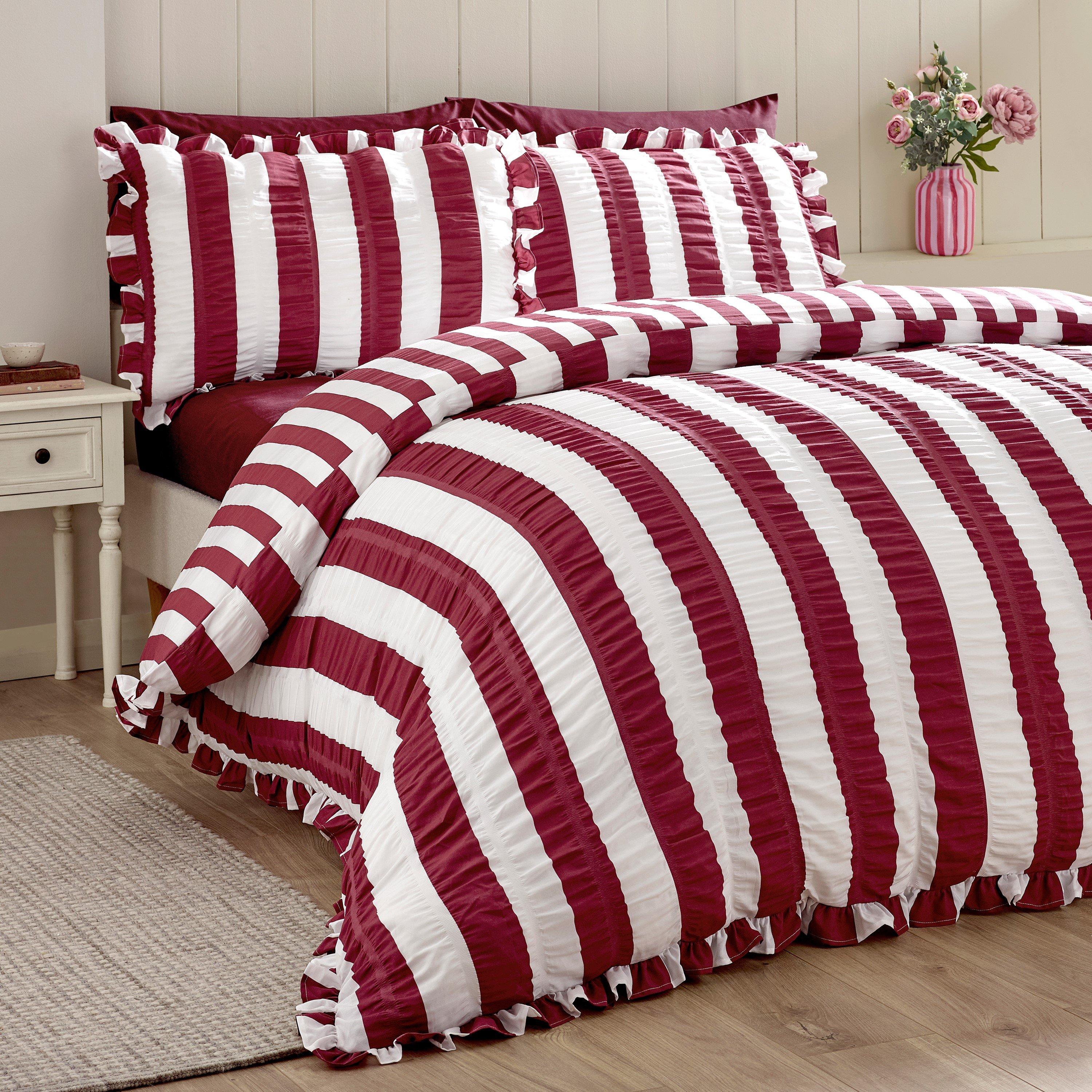 Seersucker Frill Stripe Duvet Cover Set