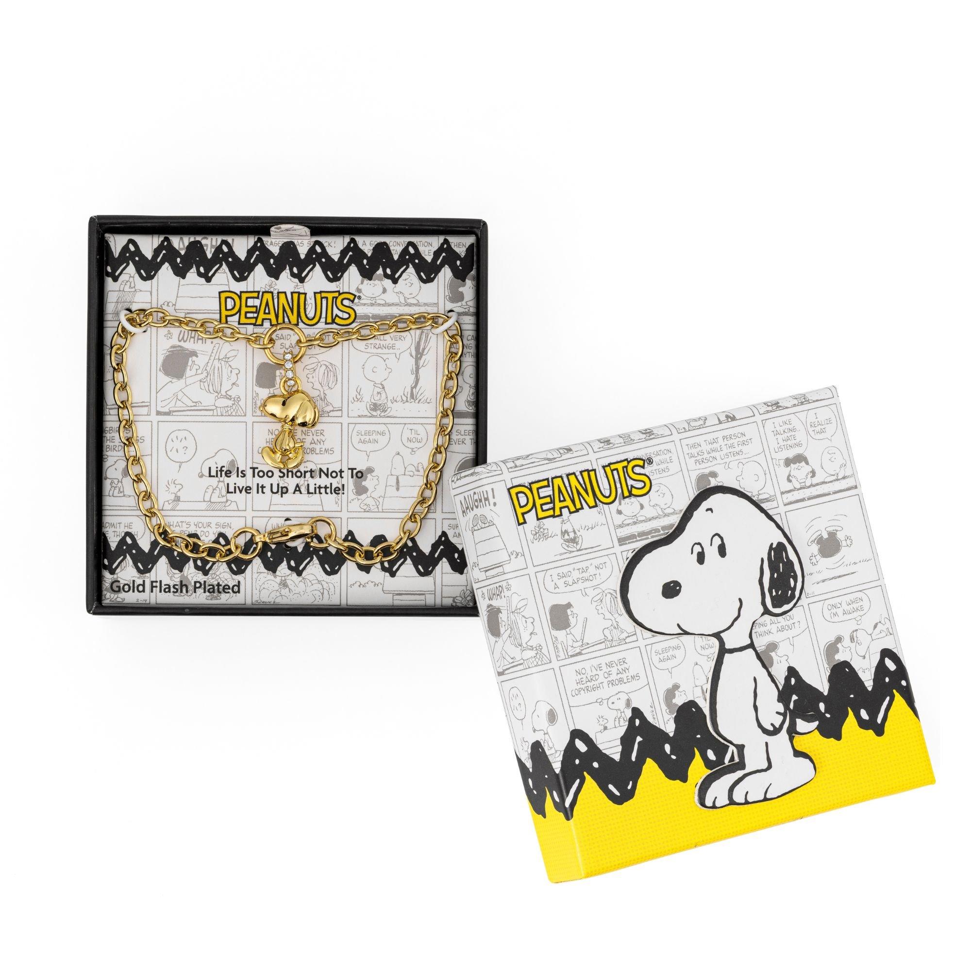 Gold - Snoopy - Snoopy gold plated chain charm bracelet - 4