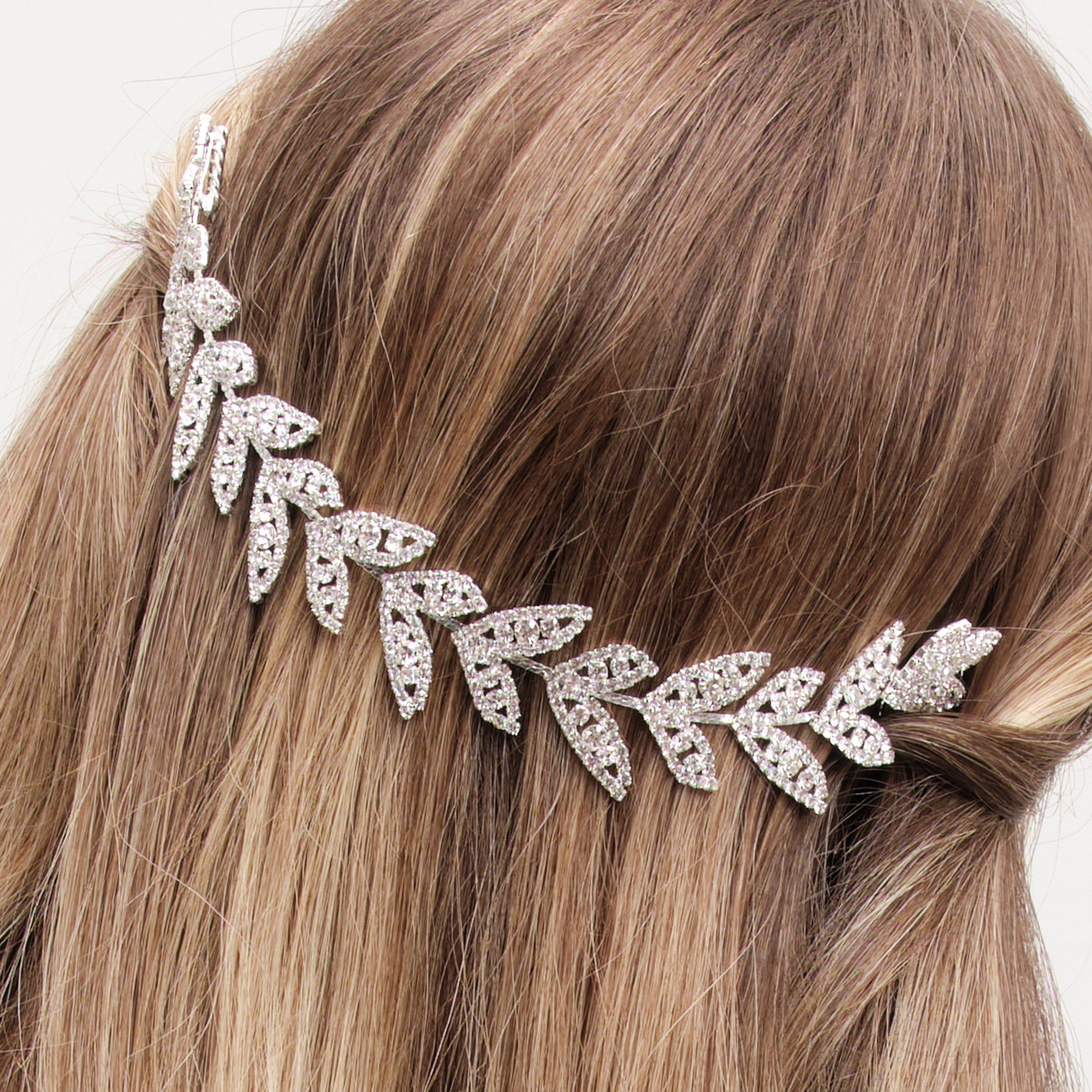 Silver - Jon Richard - Eva Dia Leaf Double Comb - 3