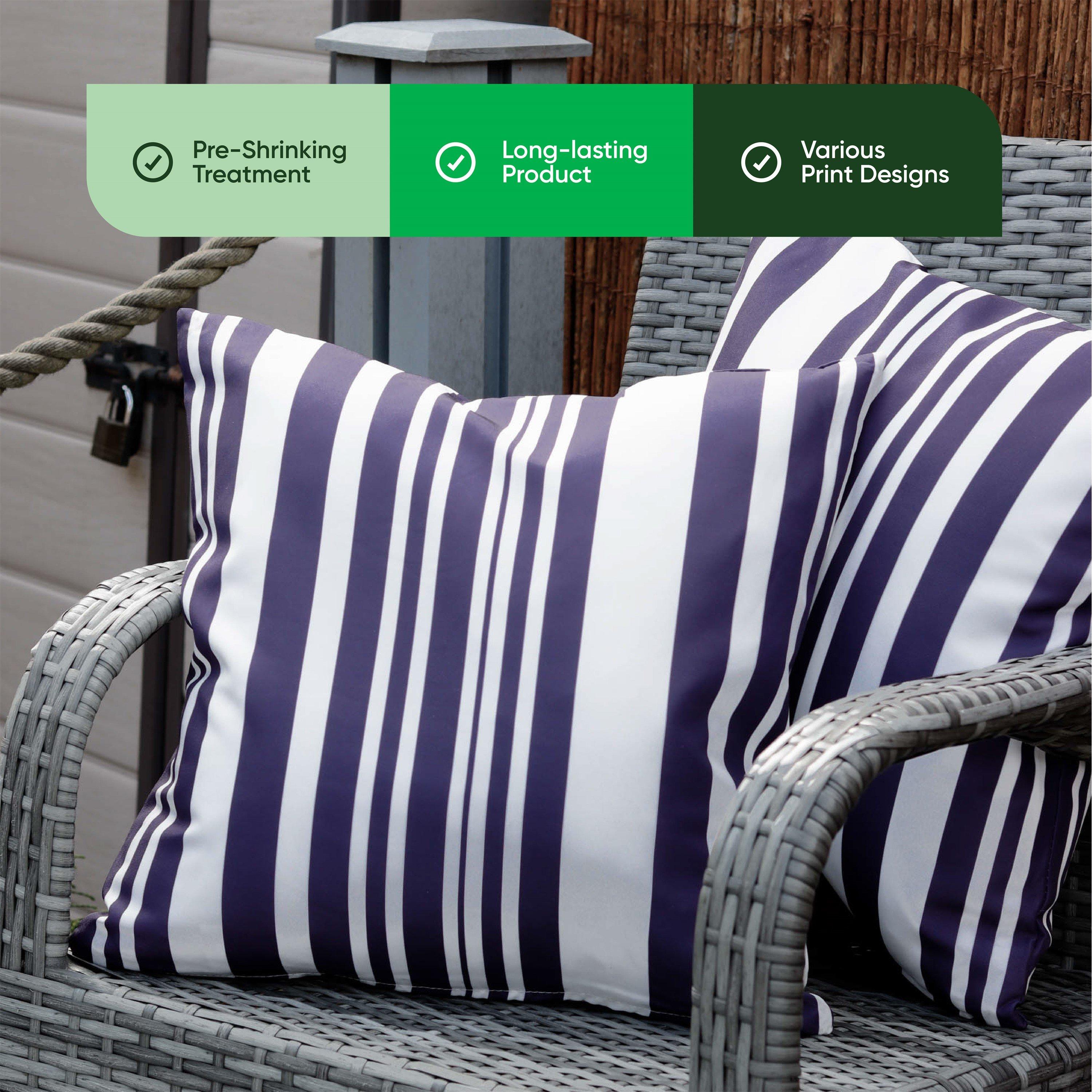 Blue/White - Streetwize - Pack of 2 Decorative Scatter Cushion Covers 45x45c - 3