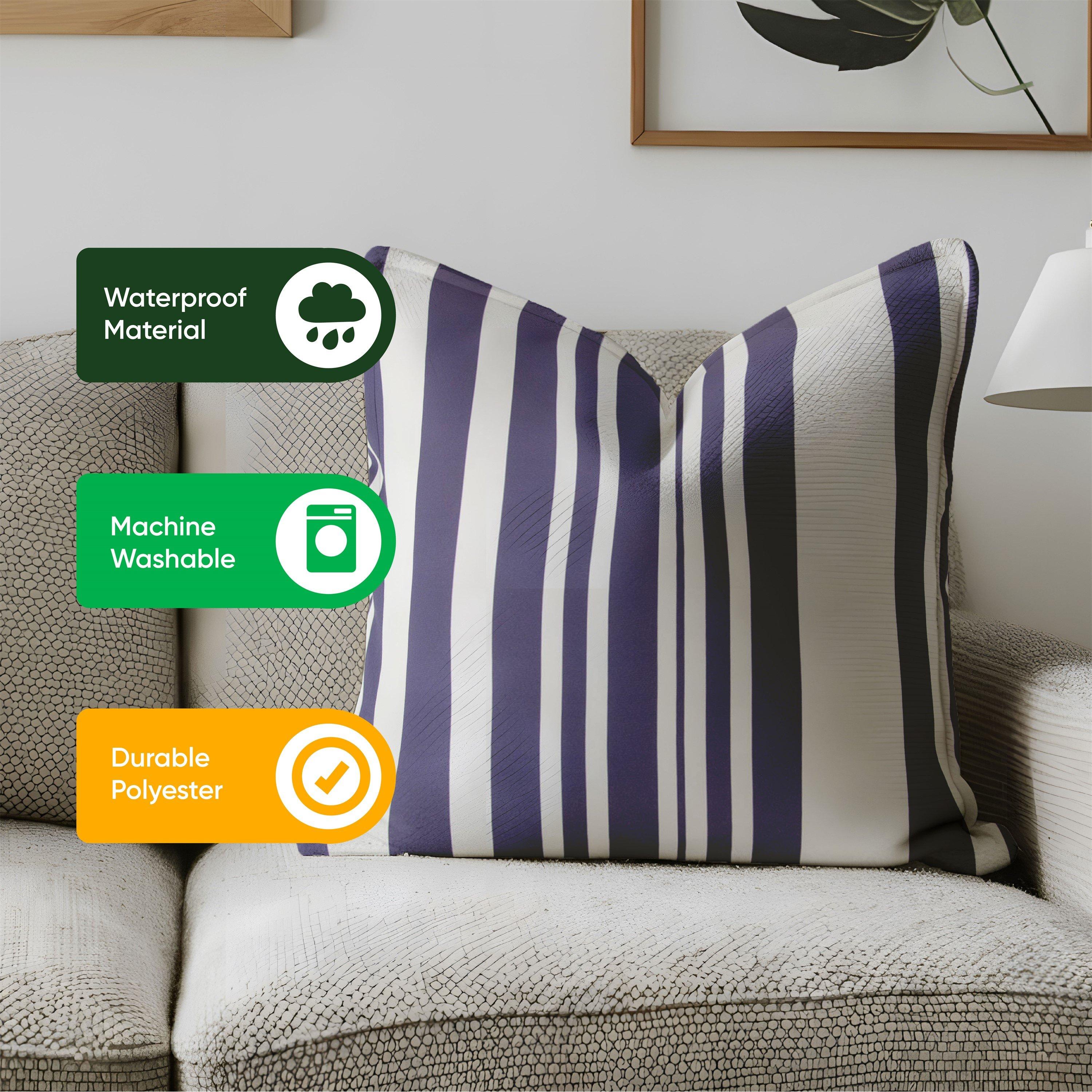 Blue/White - Streetwize - Pack of 2 Decorative Scatter Cushion Covers 45x45c - 5