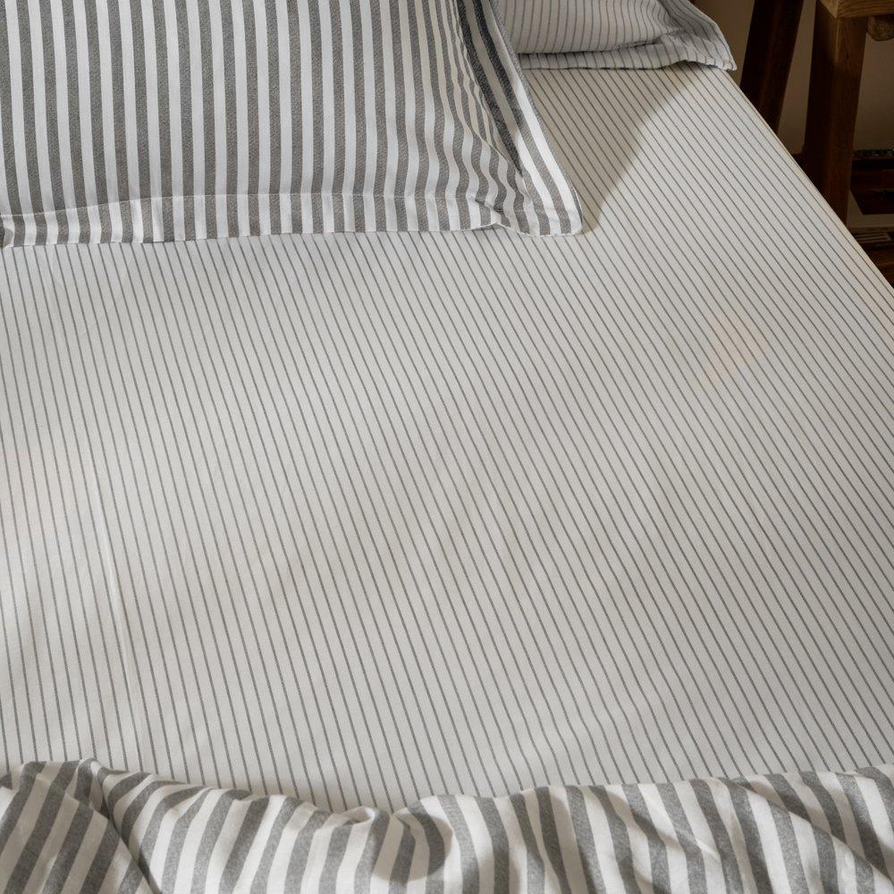 Grey - Yard - Hebden 100% Cotton Narrow Stripe Fitted Sheets - 2