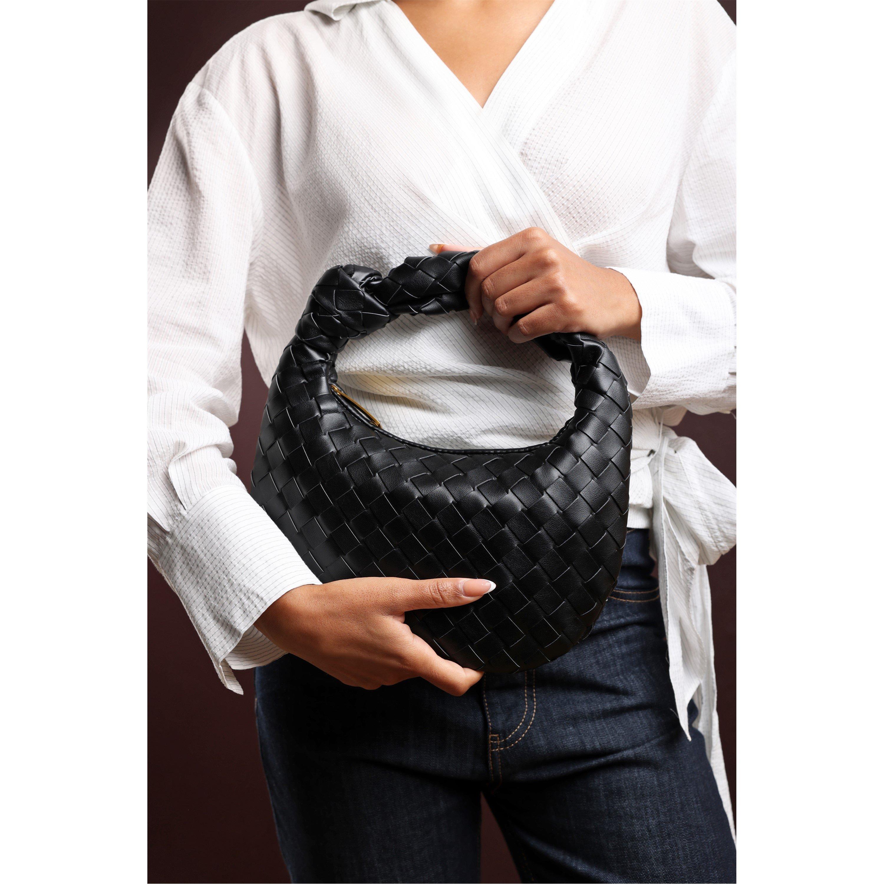 Black - Wheres That From - Aura Classic Woven Hobo Bag - 1