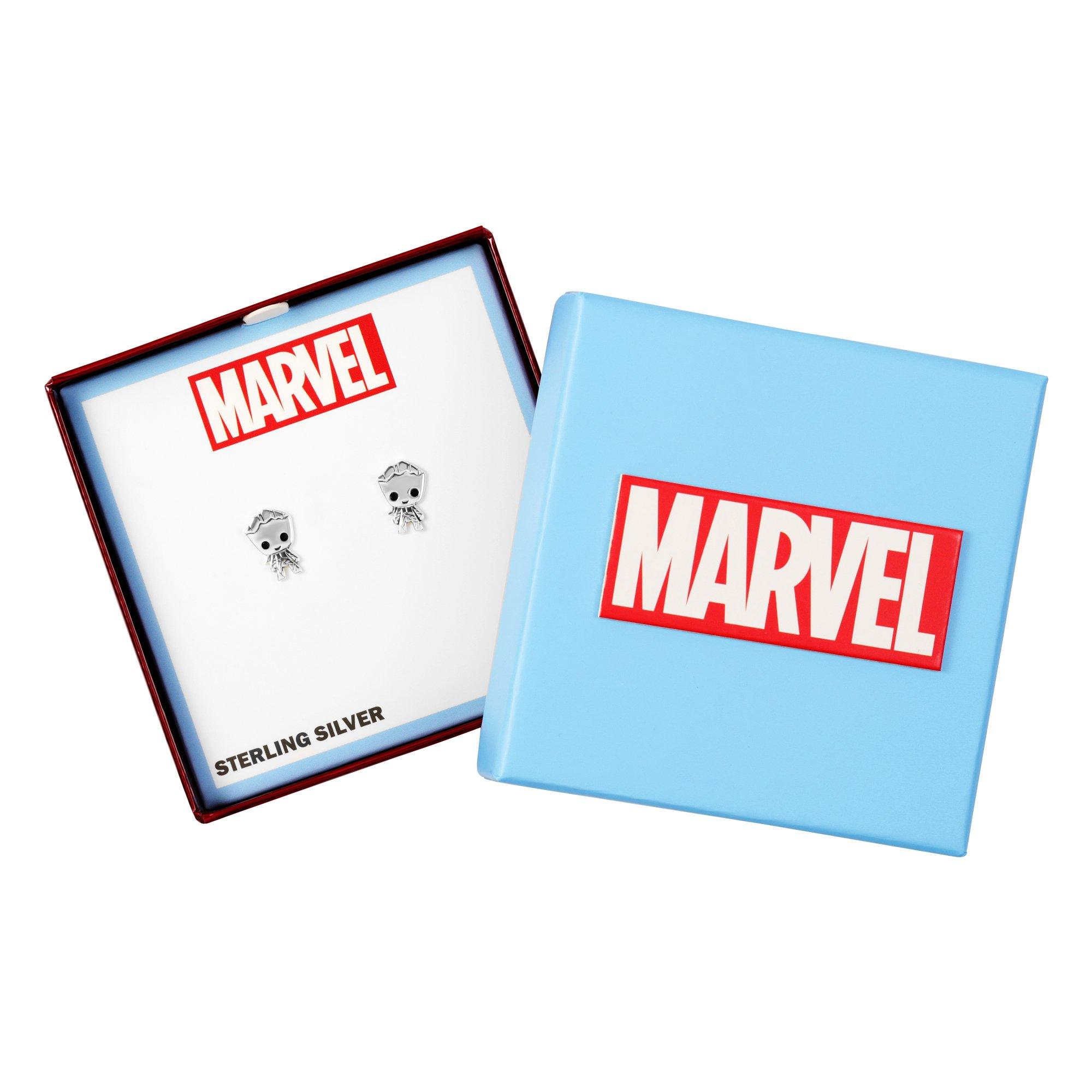 Silver - Marvel Avengers - Groot sterling silver 925 stud earrings - 3