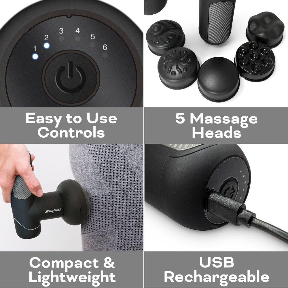 Black - Reviber - Reviber Active Relief Shiatsu Massager - 3