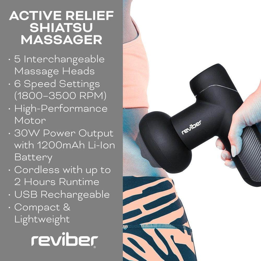 Black - Reviber - Reviber Active Relief Shiatsu Massager - 5