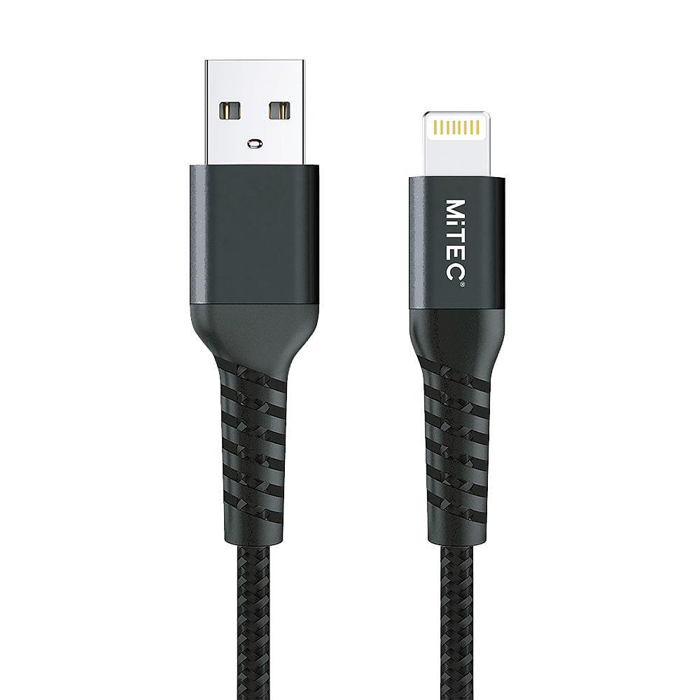 Noir - MiTEC - MITEC 1M MFI LIGHTNING BRAIDED CABLE BLACK - 1